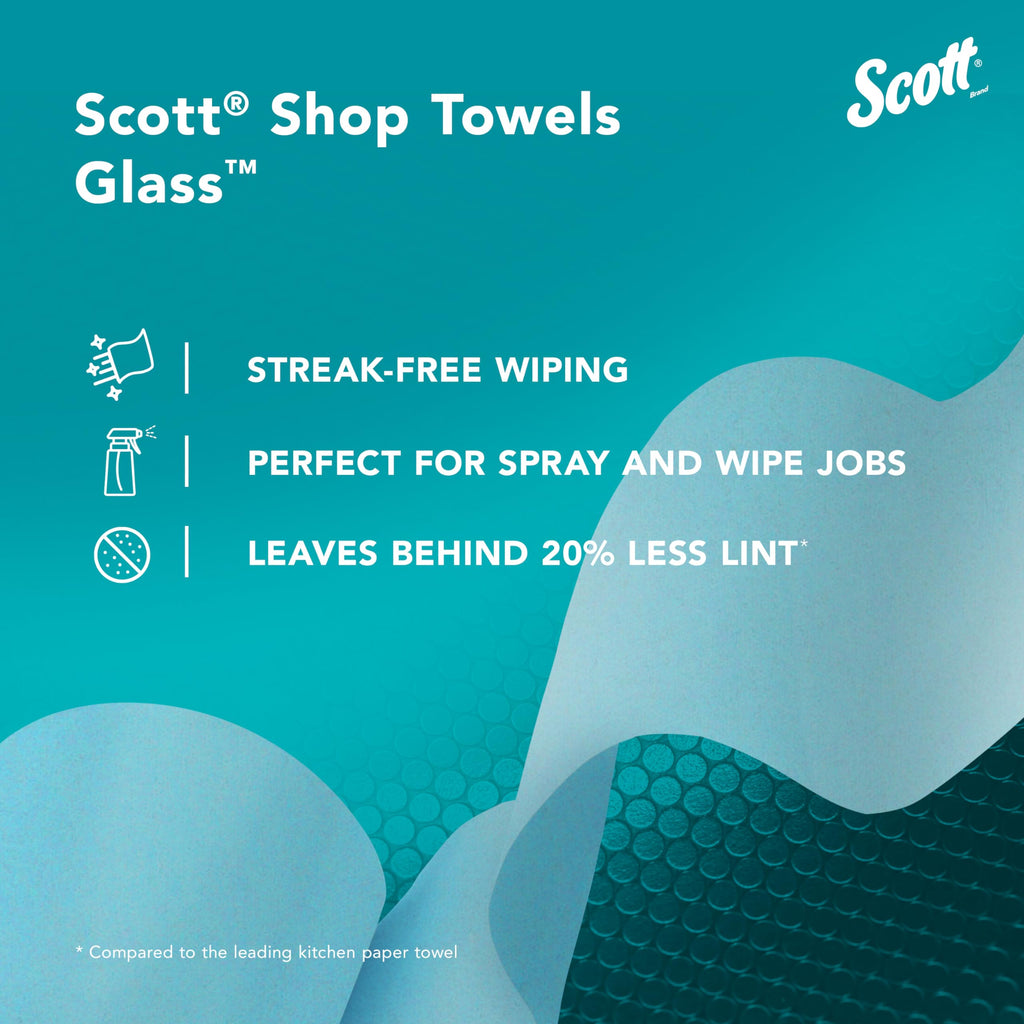 Scott Shop Towels Glass, 90 Towels/Roll, 12 Rolls/Case