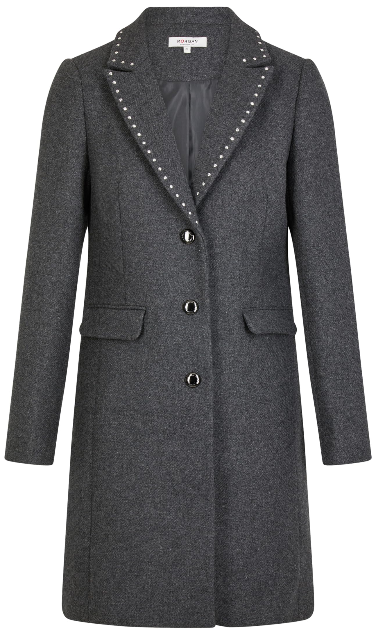 Morgan 242-glam Abrigo, Gris Claro, 44 para Mujer