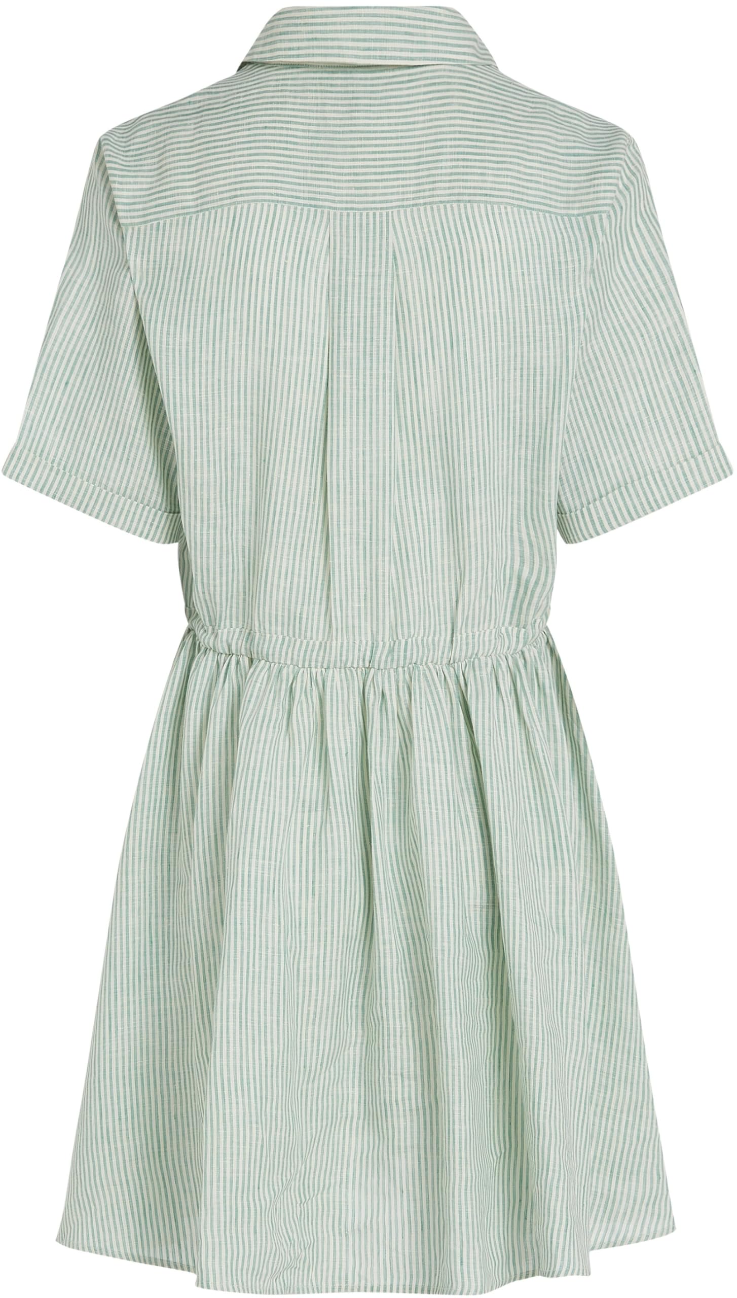 Tommy Hilfiger Vestido Mujer Linen Short con cinturón, Multicolor (Classic Ithaca/Fort Green), 36