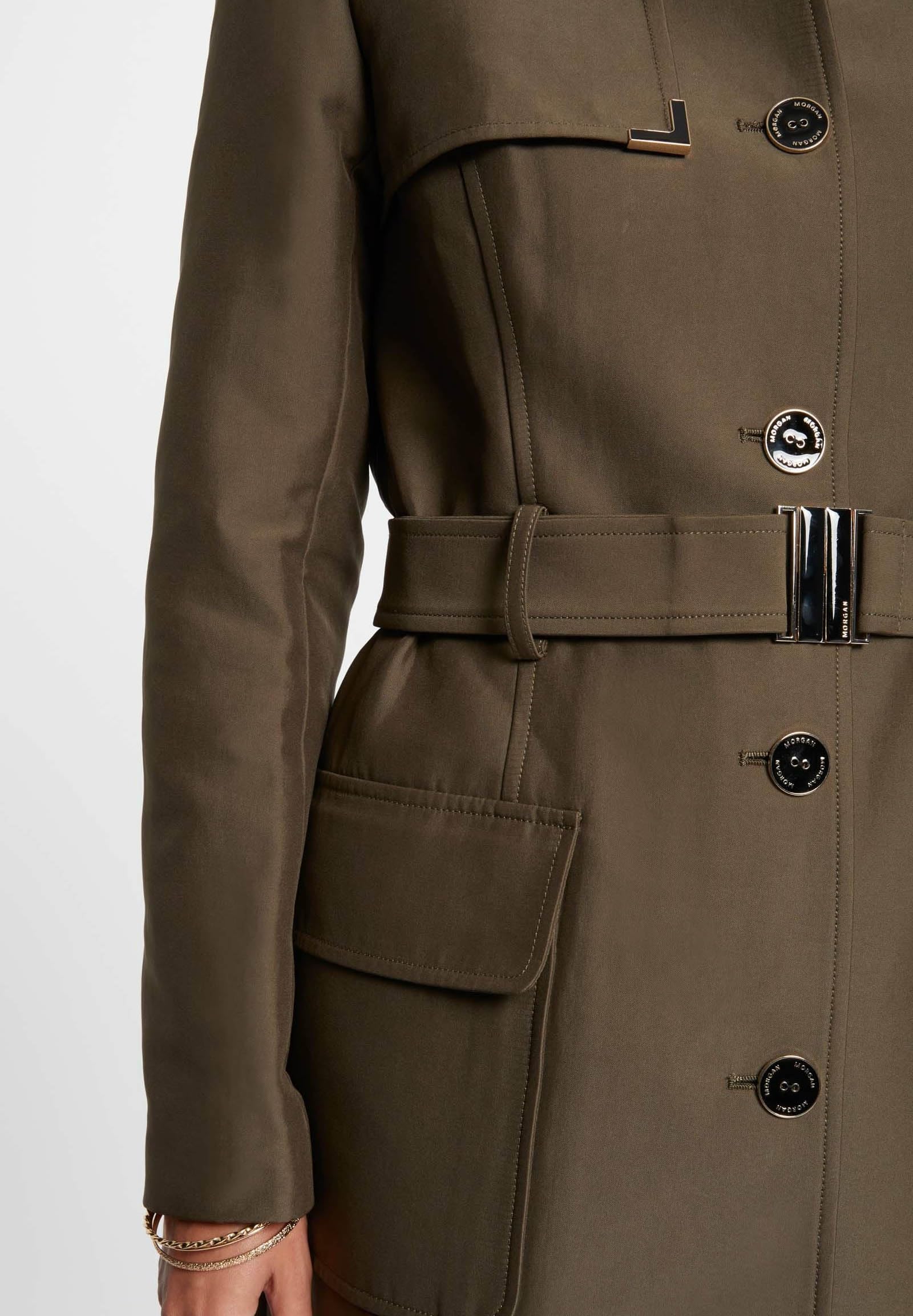 Morgan 242-ginai Gabardina, Caqui, 36 para Mujer