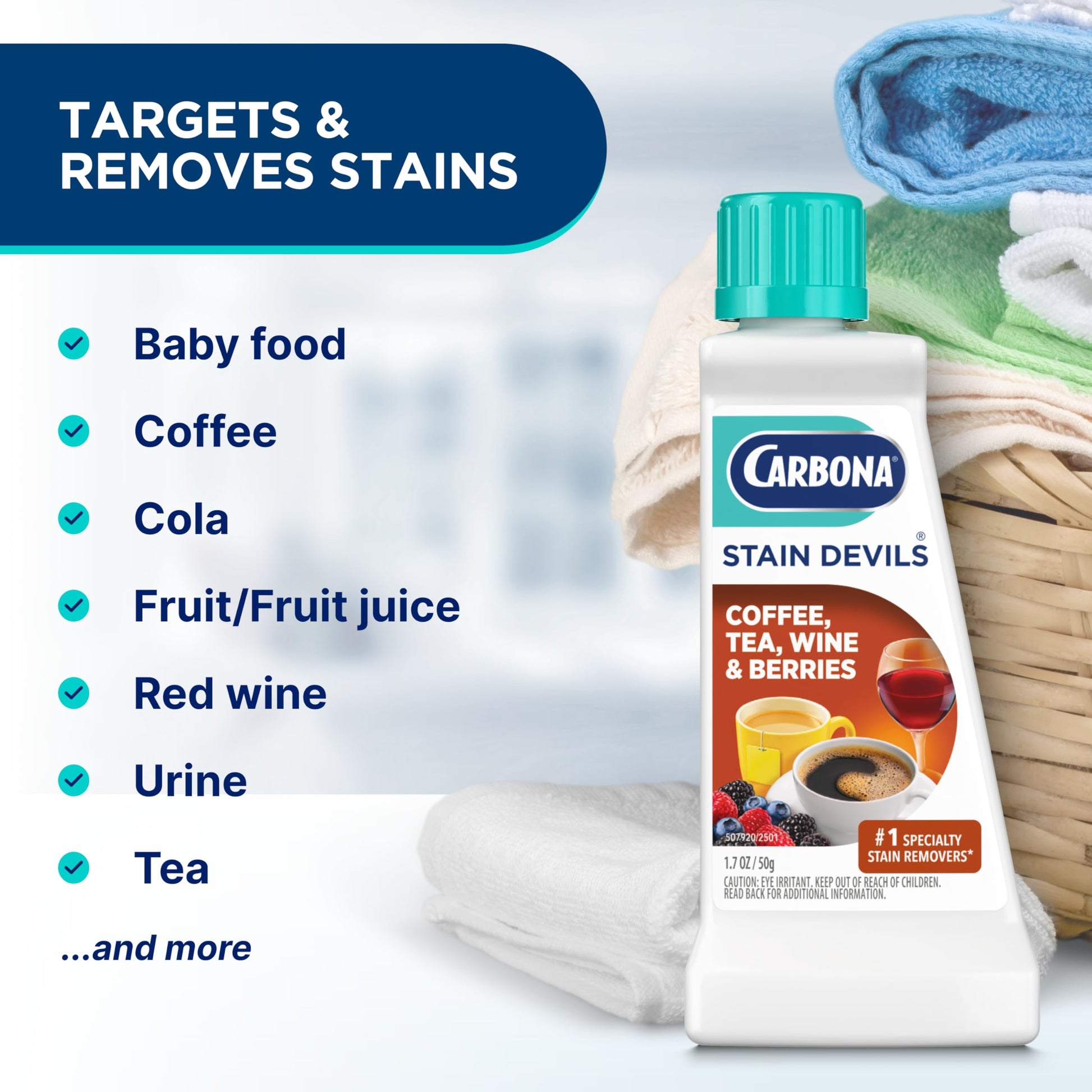 Carbona Liquid Stain Devil Food Clean Up Combo Set | Spot Stain Remover for Clothes