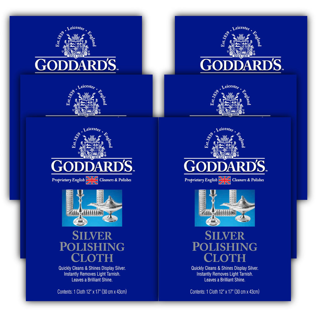 Goddard's Silver Polishing Cloth, Silver Cleaner & Tarnish Remover, 6 Pack