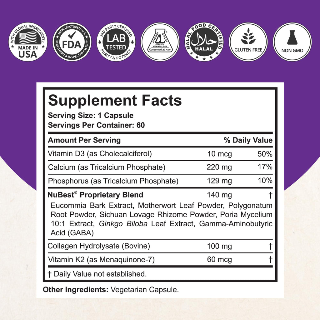 NuBest Bundle Tall 10+ 60 Capsules Tall Kids 90 Chewable Tablets | Height Growth Support for Kids & Teens | Calcium, Vitamins D3 K2, Collagen & Herbal Blend
