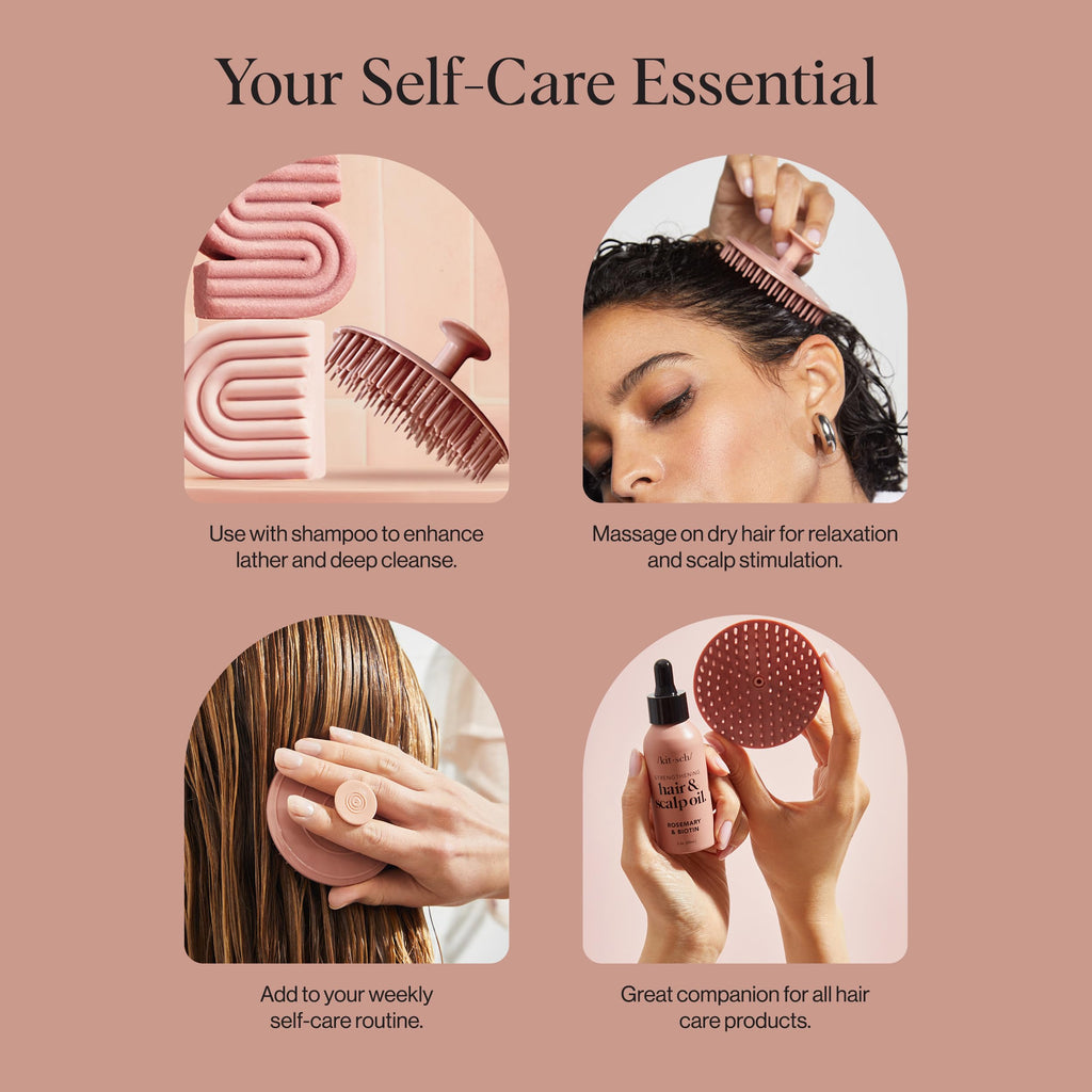 Kitsch Scalp Massager for Hair Care - Shampoo Brush Scalps - Terracotta