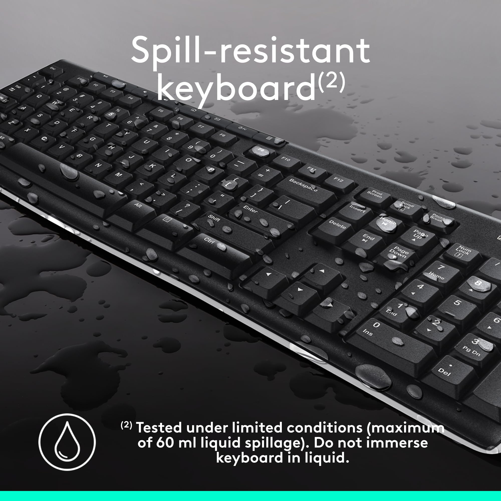 Logitech MK270 Wireless Keyboard and Mouse Combo for Windows, 2.4 GHz Wireless, Compact Mouse, 8 Multimedia and Shortcut Keys, 2-Year Battery Life, for PC, Laptop, QWERTY UK English Layout - Black