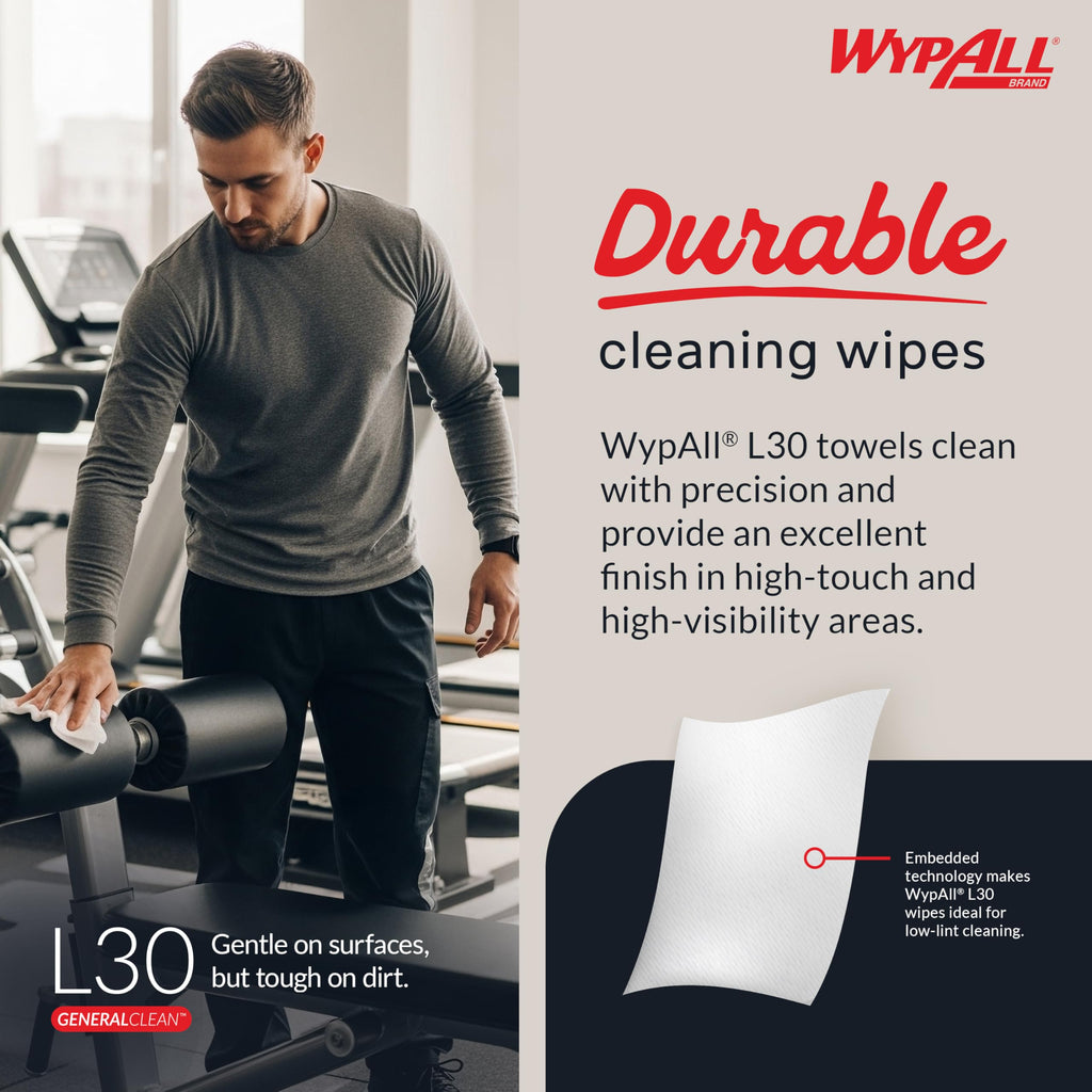 WypAll GeneralClean L30 Heavy Duty Cleaning Towels, 875 Sheets (05841)