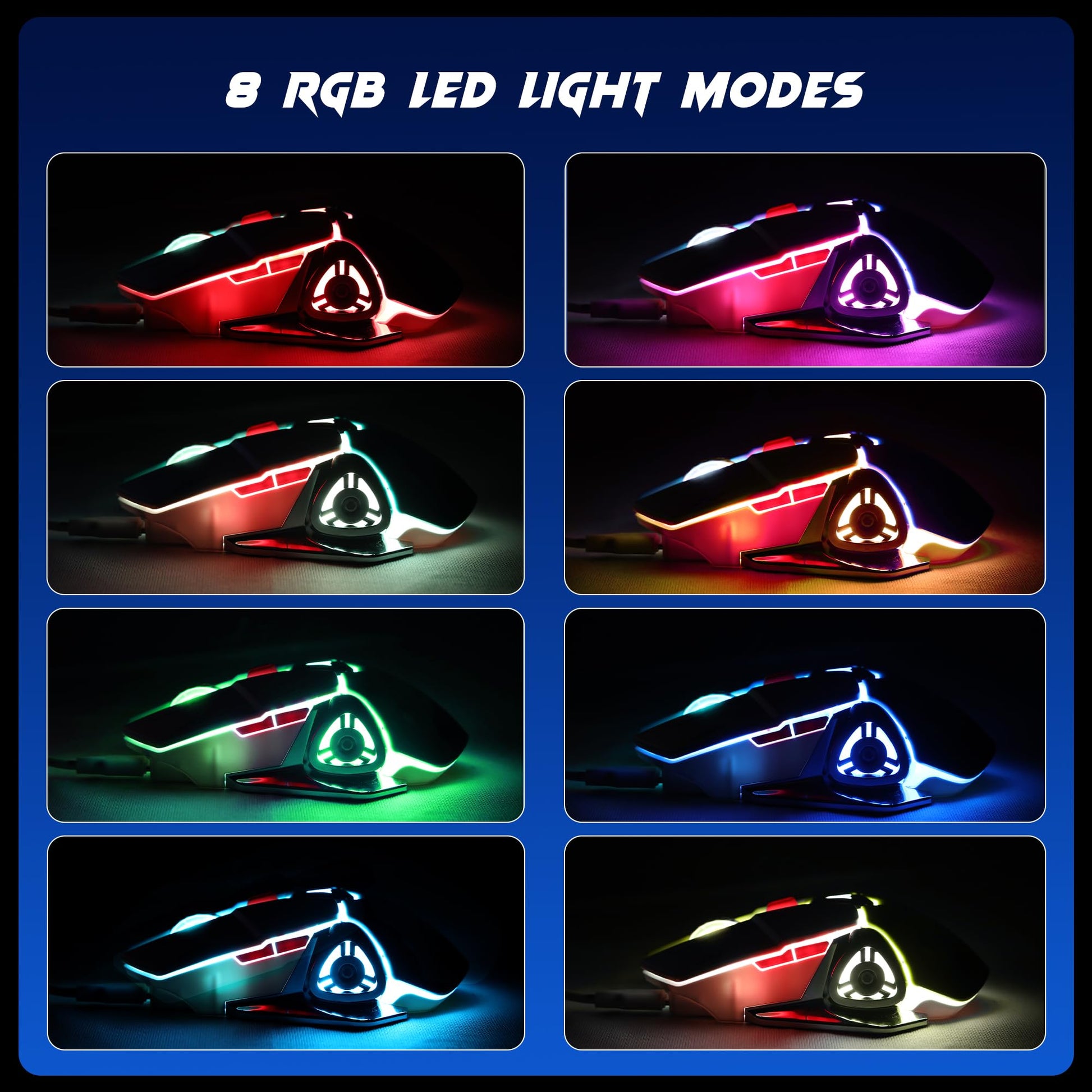 ZEBRONICS Transformer M Plus - Ratón para juegos con cable, hasta 12800 DPI, 6 botones con un interruptor DPI de 6 niveles, 8 modos RGB, tasa de sondeo de 1000 Hz, cable desmontable de 1,5 m, sensor