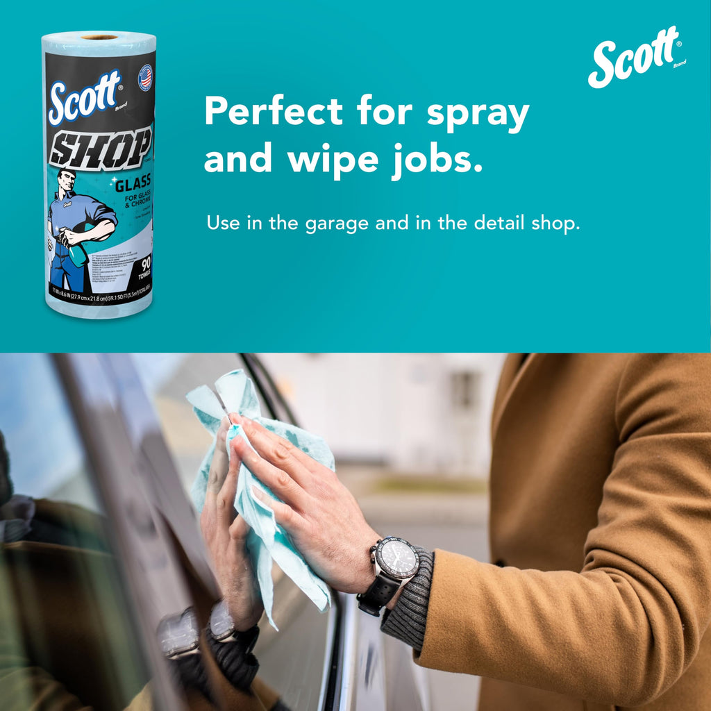 Scott Shop Towels Glass, 90 Towels/Roll, 12 Rolls/Case