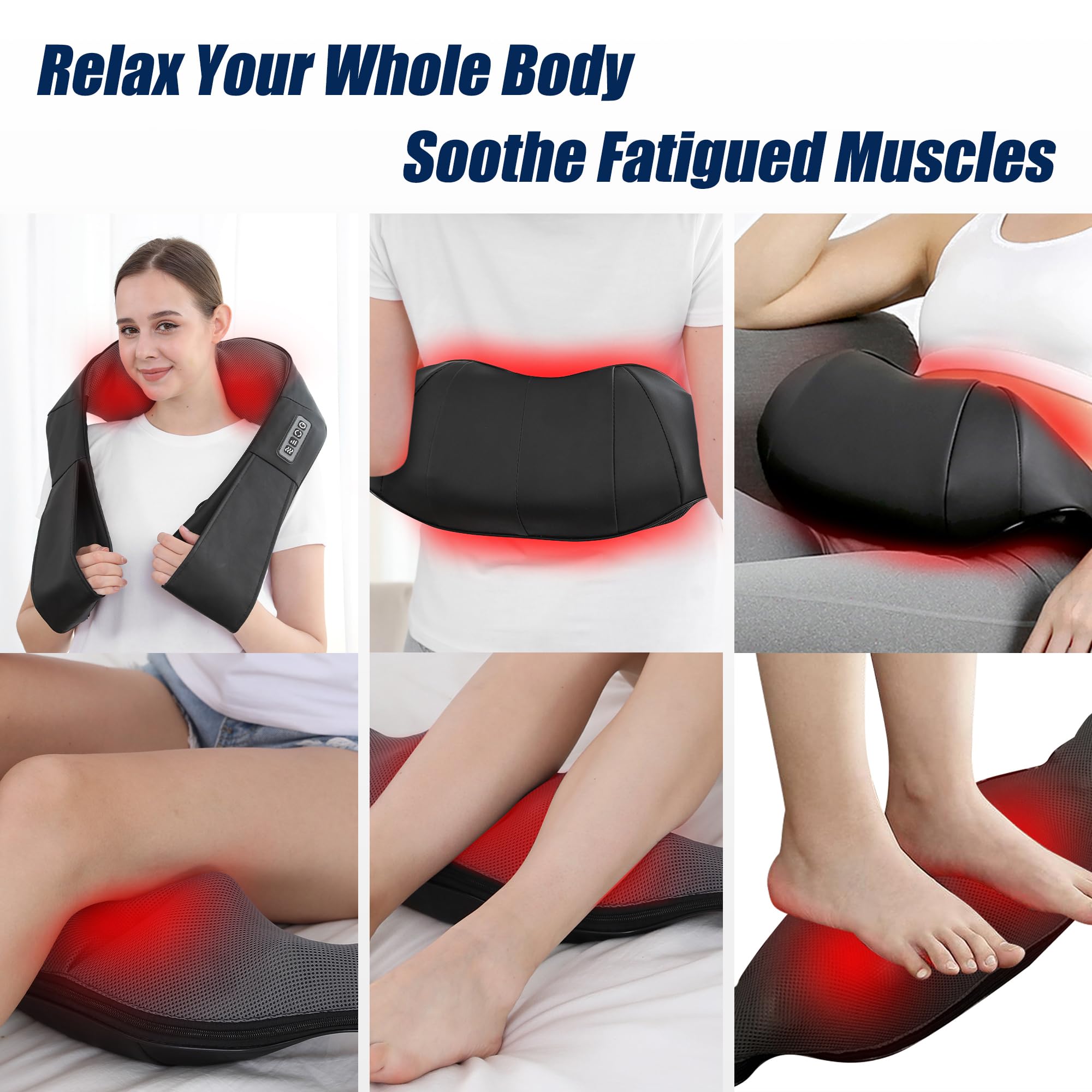 UFFAE Shiatsu Neck and Back Massager with Heat, Electric Deep Tissue Kneading Neck and Shoulder Massage, Best Gifts for Women Men Mom Dad Mothers Fathers Day Birthday Gift (NOT Cordless)