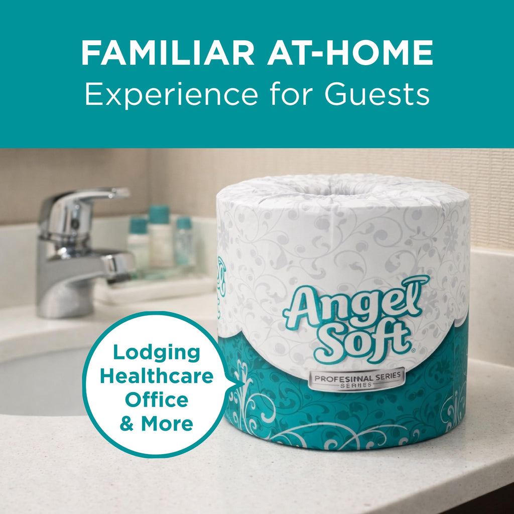 Angel Soft Professional Series by Georgia-Pacific PRO 2-Ply Embossed Toilet Paper, White, Individually Wrapped, 450 Sheets Per Roll, 20 Toilet Tissue Rolls Per Case, 16620