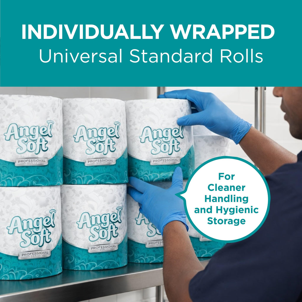 Angel Soft Professional Series by Georgia-Pacific PRO 2-Ply Embossed Toilet Paper, White, Individually Wrapped, 450 Sheets Per Roll, 20 Toilet Tissue Rolls Per Case, 16620