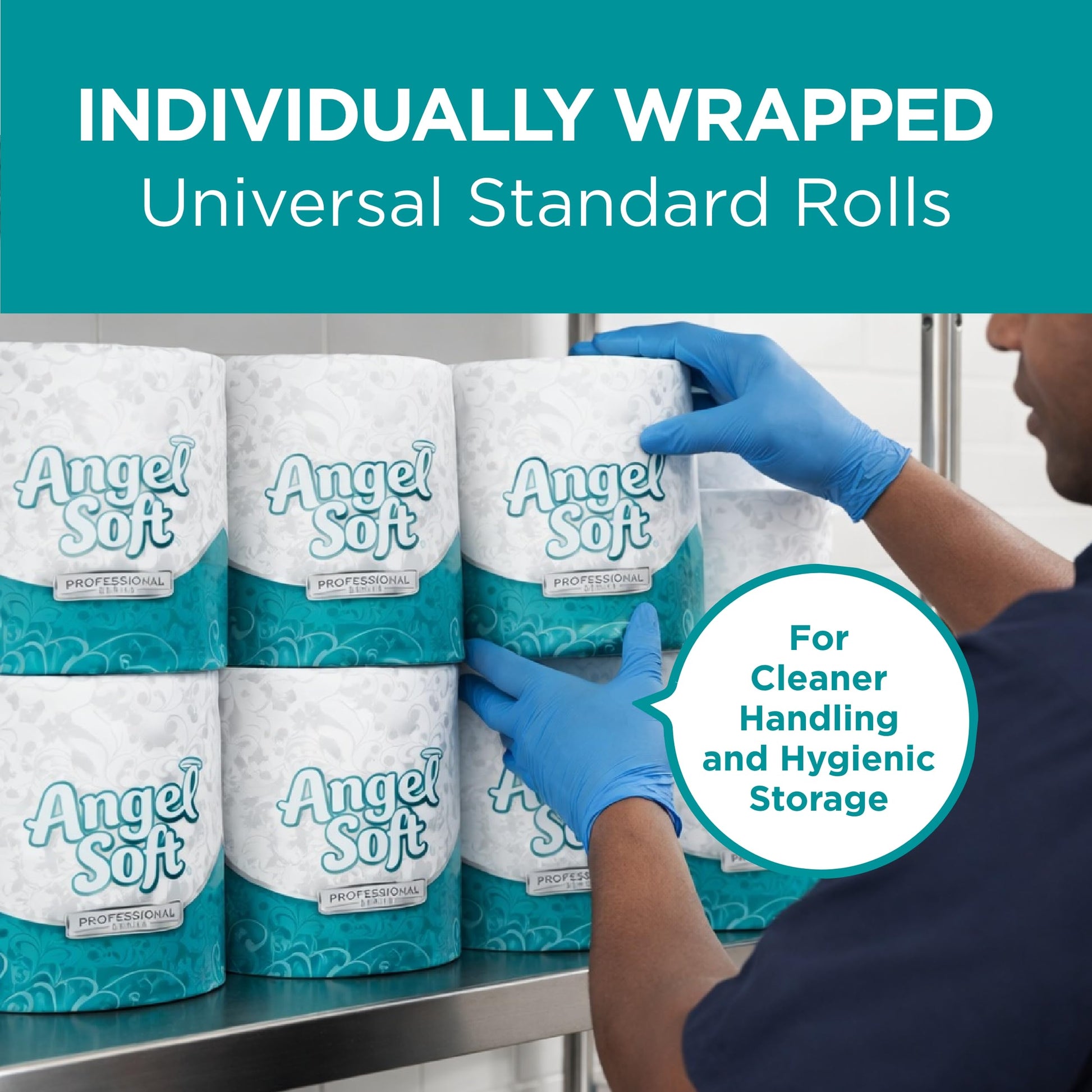 Angel Soft Professional Series by Georgia-Pacific PRO 2-Ply Embossed Toilet Paper, White, Individually Wrapped, 450 Sheets Per Roll, 20 Toilet Tissue Rolls Per Case, 16620
