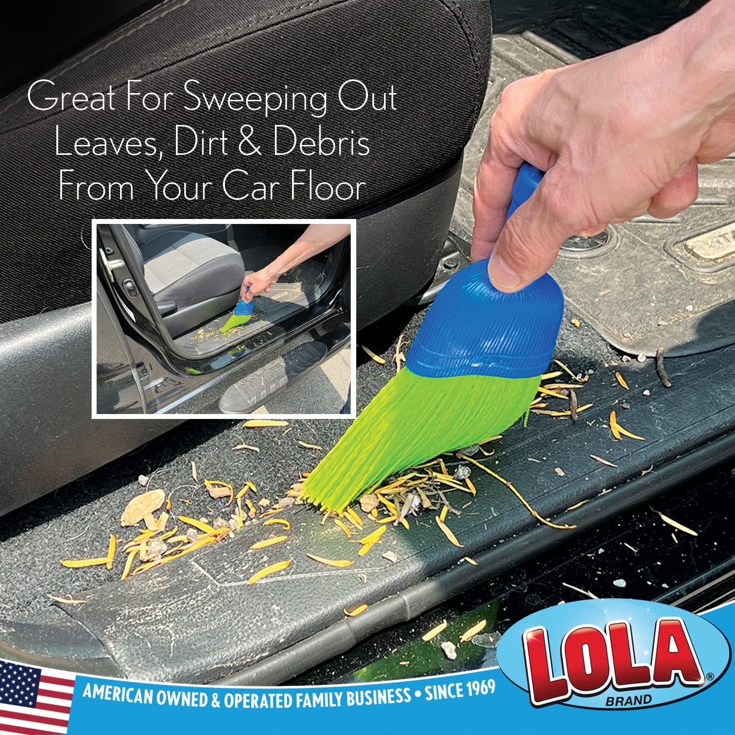LOLA Whisk Broom, Hand Brush, 6 Pack, Durable Bristles, Whisks Away Dirt & Debris, Compact, Hang Hole for Easy Storage, Indoor/Outdoor