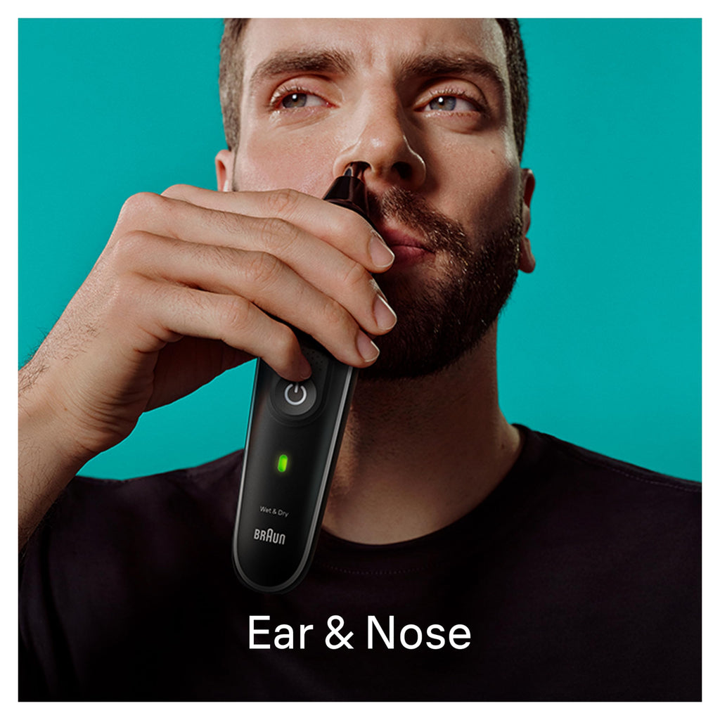 Braun Multi-Groomer Series 5 MGK5420 Men's 9-in-1 Moustache Hair Ear Nose Care Boch Waterproof Design Rechargeable 100 Minutes of Operation on One Charge