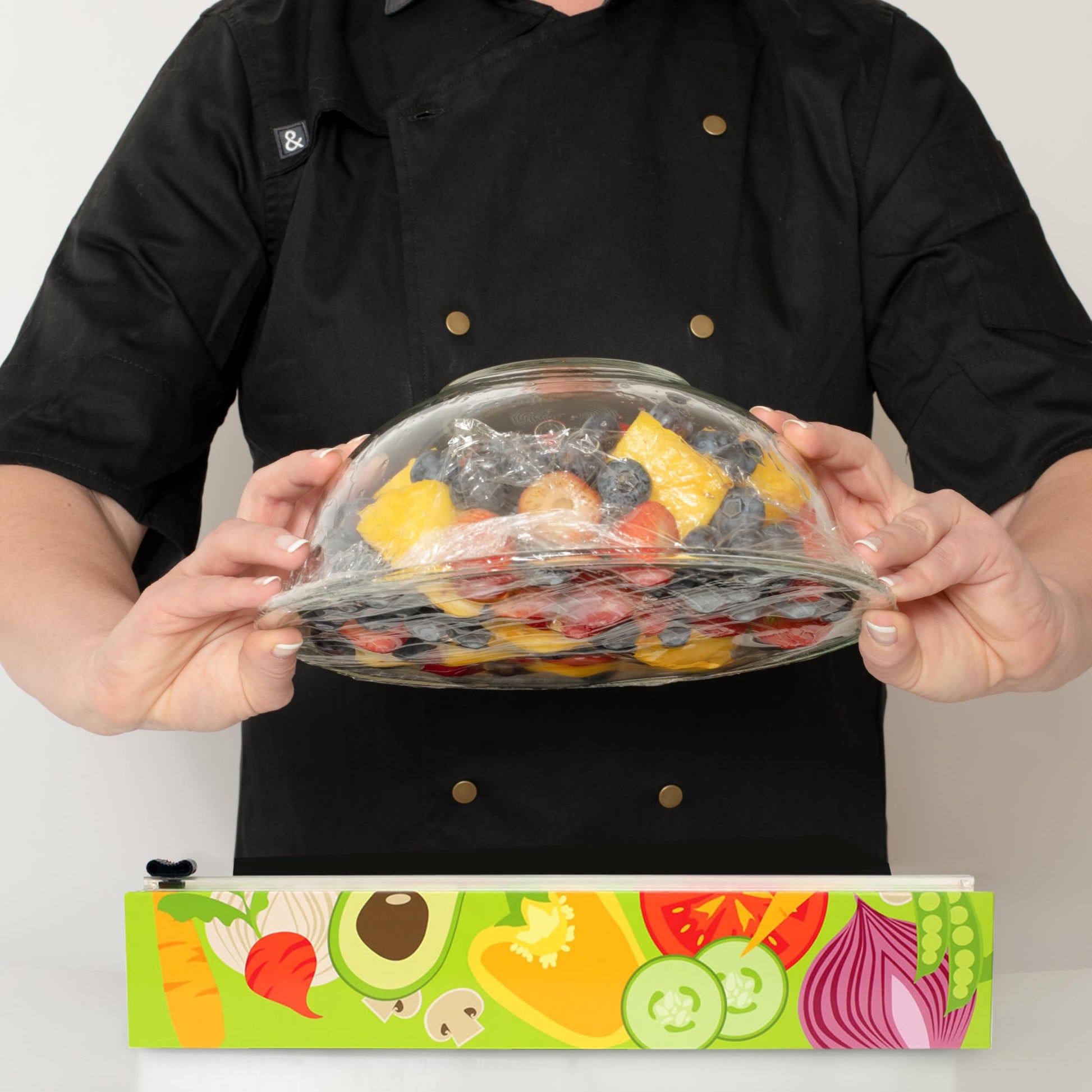 ChicWrap -Chicwrap Sebzeler Doldurulabilir Folyo Dağıtıcı / Sürgülü Kesici, 650 cm Uzun Profesyonel BPA-Ücretsiz Plastik Film