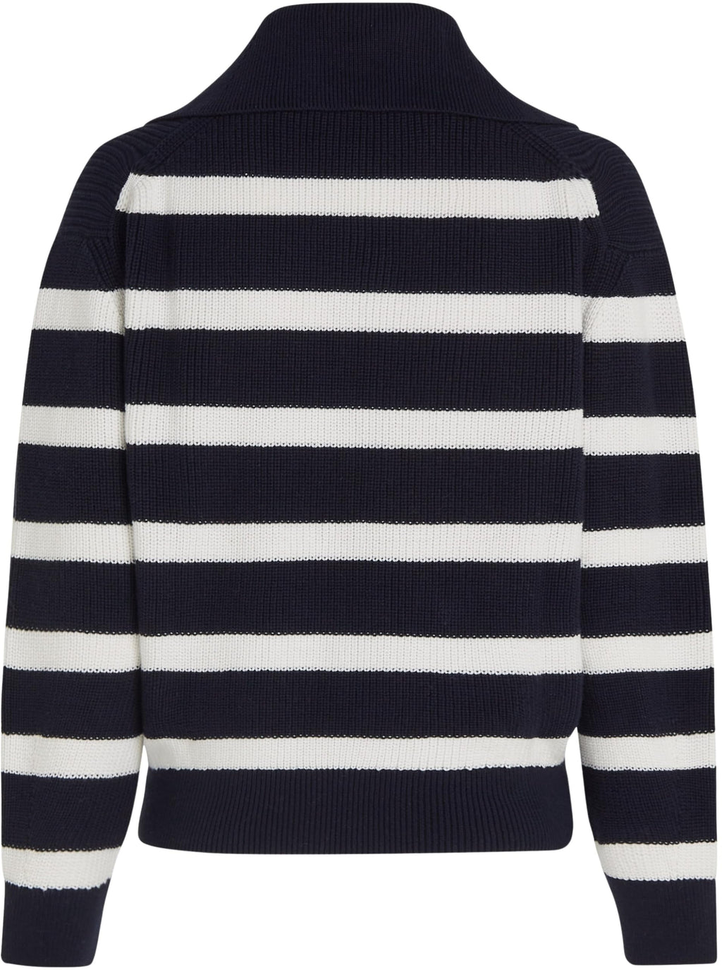 Tommy Hilfiger Sudadera con Cremallera Mujer 1/2 Zip Sweater Jersey de Punto, Multicolor (Desert Sky/Ivory Petal Stripe), XS