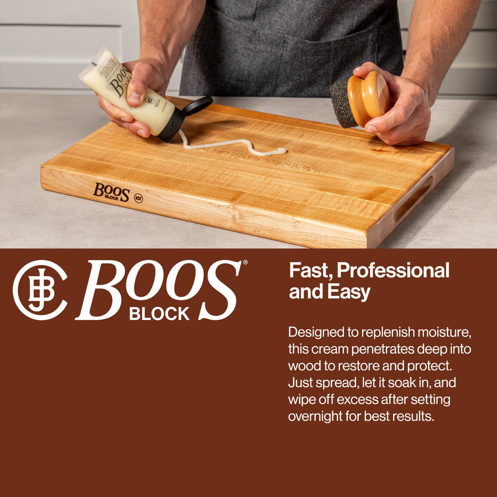 John Boos 3-Pack All-Natural Board Cream for Butcher Blocks and Cutting Boards, 5 oz - Wood Conditioner & Sealer for Maintenance and Protection, Safe Formula with Beeswax & Mineral Oil