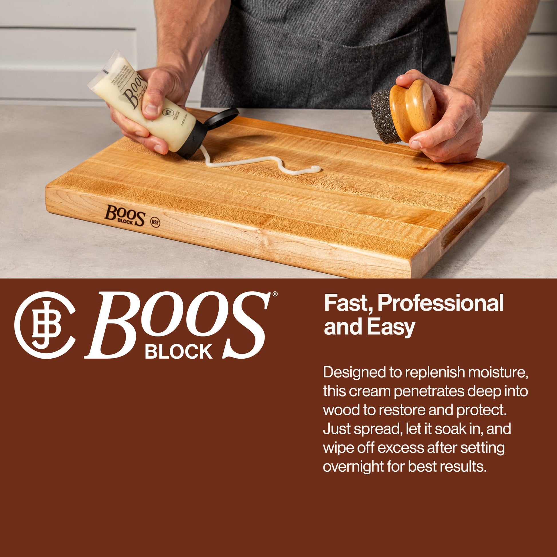 John Boos 3-Pack All-Natural Board Cream for Butcher Blocks and Cutting Boards, 5 oz - Wood Conditioner & Sealer for Maintenance and Protection, Safe Formula with Beeswax & Mineral Oil