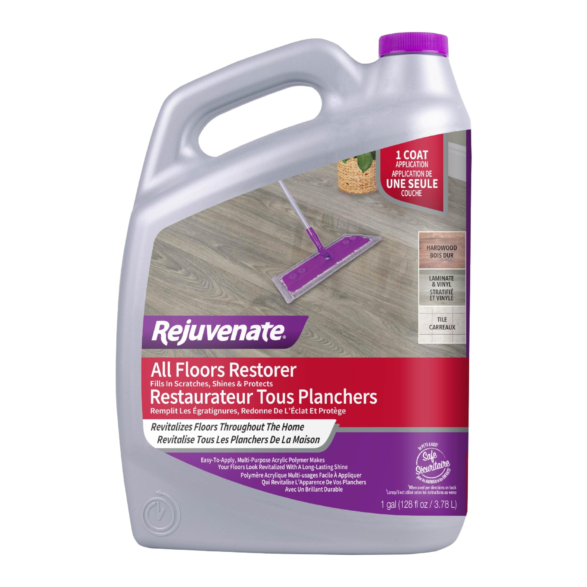 Rejuvenate All Floors Restorer 1 Gal, Fills Scratches, Shines & Protects