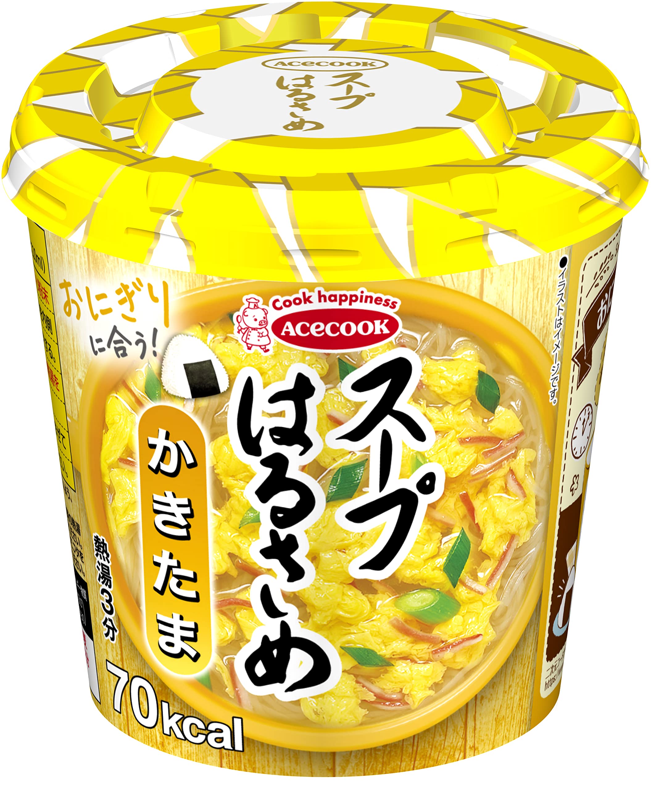 ACECOOK Instant Harusame(Cellophane noodle) Soup Beaten Egg, 0.7oz x 6 cups(for 6 servings) [JAPAN IMPORT]