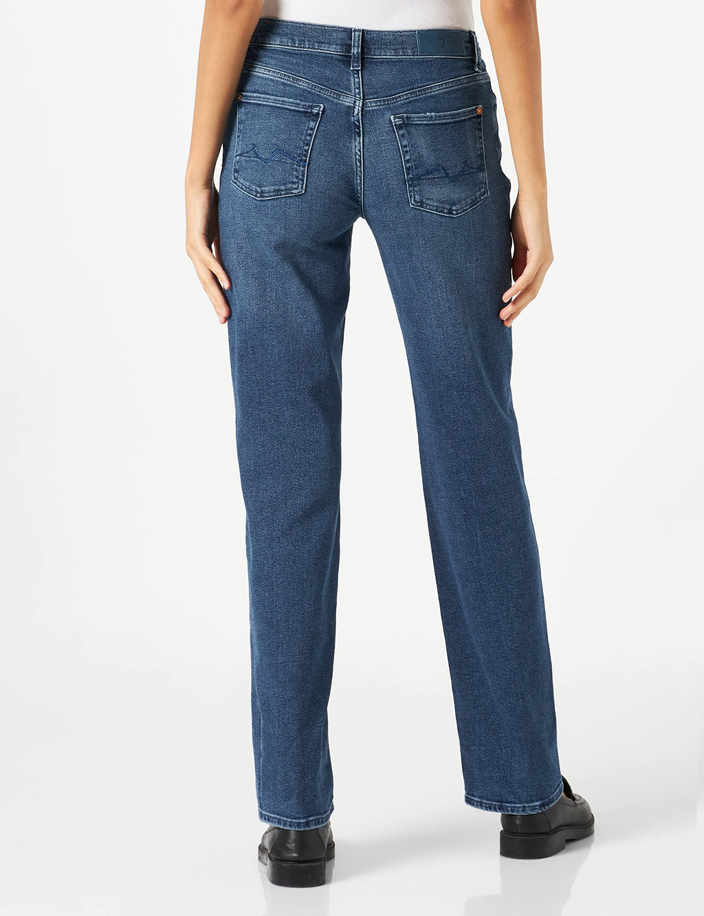 7 For All Mankind Ellie Straight Luxe Vintage Jeans, Dark Blue, Regular De Las Mujeres