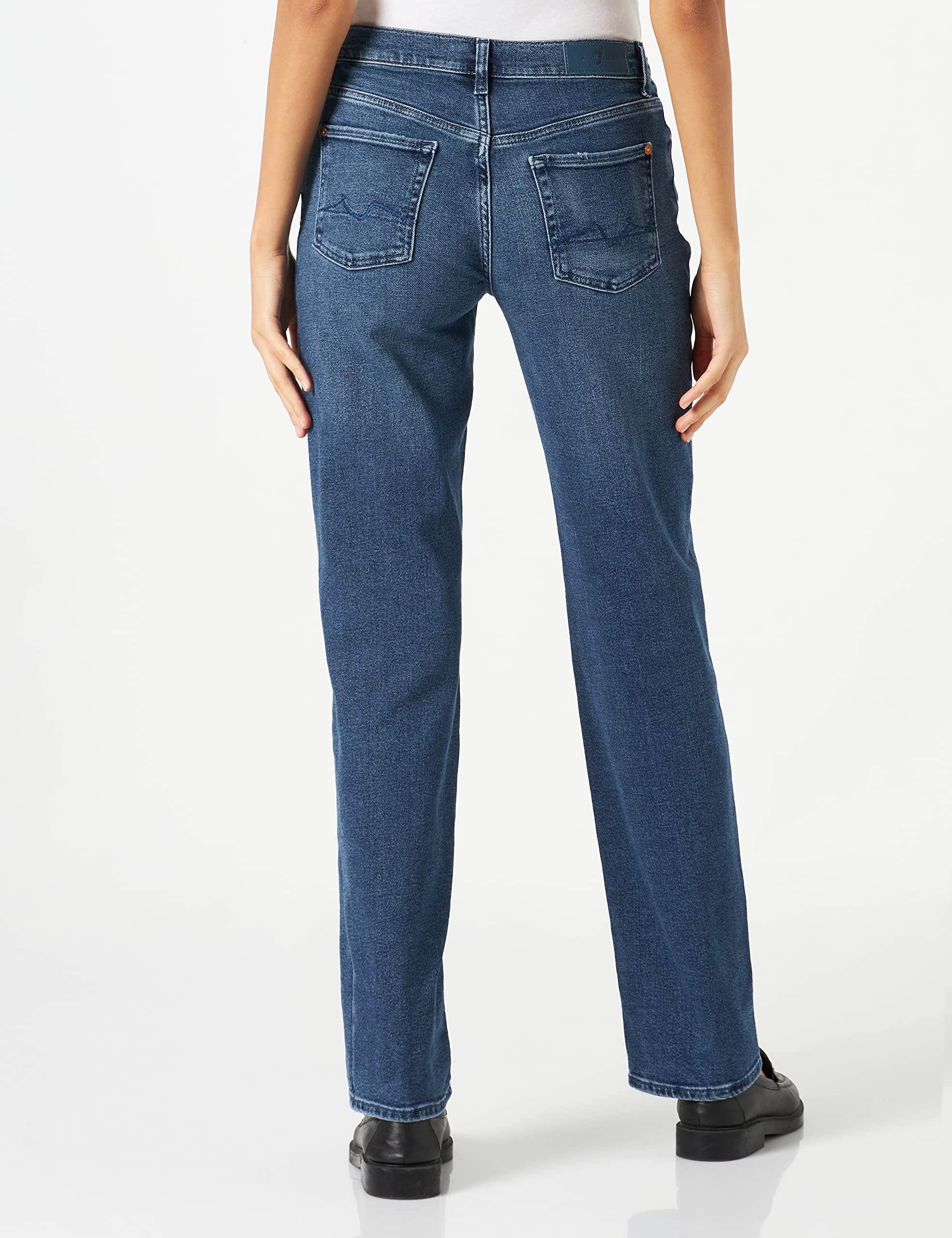 7 For All Mankind Ellie Straight Luxe Vintage Jeans, Dark Blue, Regular De Las Mujeres