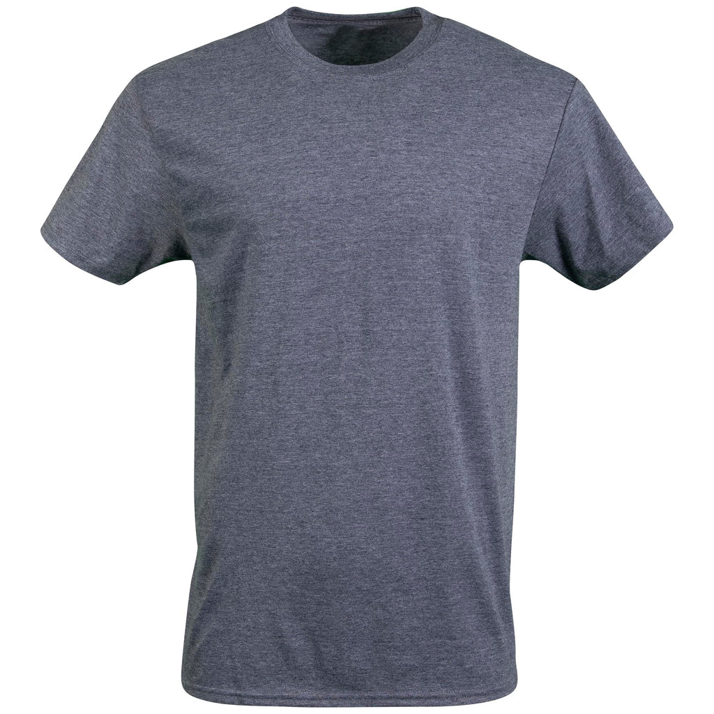 Gildan Men's Crew T-Shirts, Multipack, Style G1100, Navy/Heather Navy/Indigo Blue (5-Pack), Large