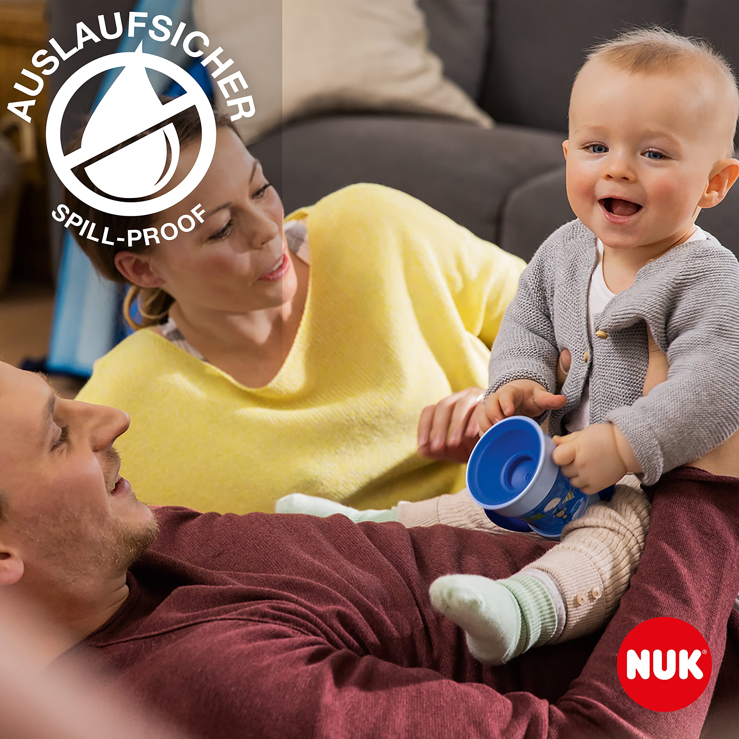 NUK 10255598 Mini Magic Cup Leak-Proof 360° Drinking Rim from 6 Months Practical Handles BPA 160 ml White 155 g