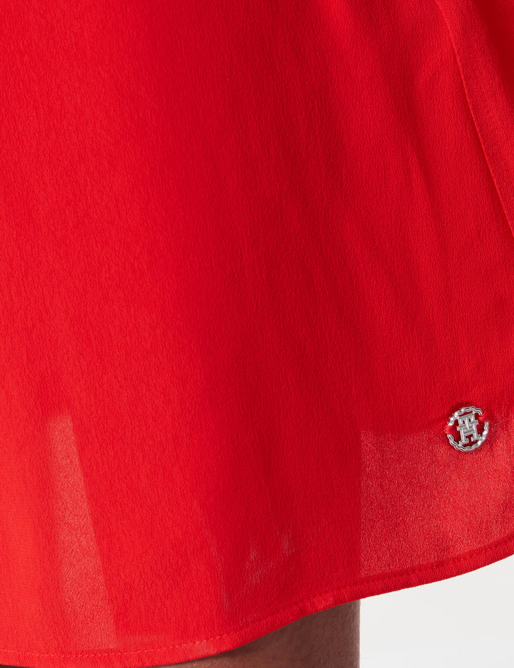 Tommy Hilfiger Vestido Mujer Viscose Crepe Maxi Dress de manga corta, Rojo (Fierce Red), 40
