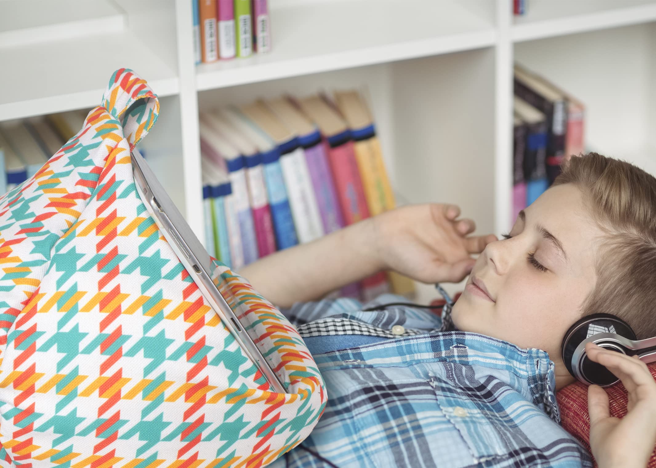 Cojín para tableta y cojín para iPad, soporte para iPad para cama, soporte para tableta para cama, soporte para libro y lector electrónico, accesorios para iPad (pata de gallo)