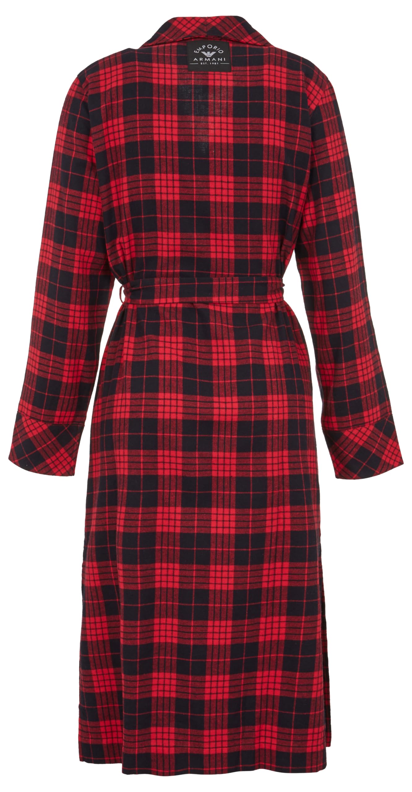 Emporio Armani Tartan Christmas Viscose Nightgown Bata de baño, SCOZZESE Rosso/Nero, L De Las Mujeres