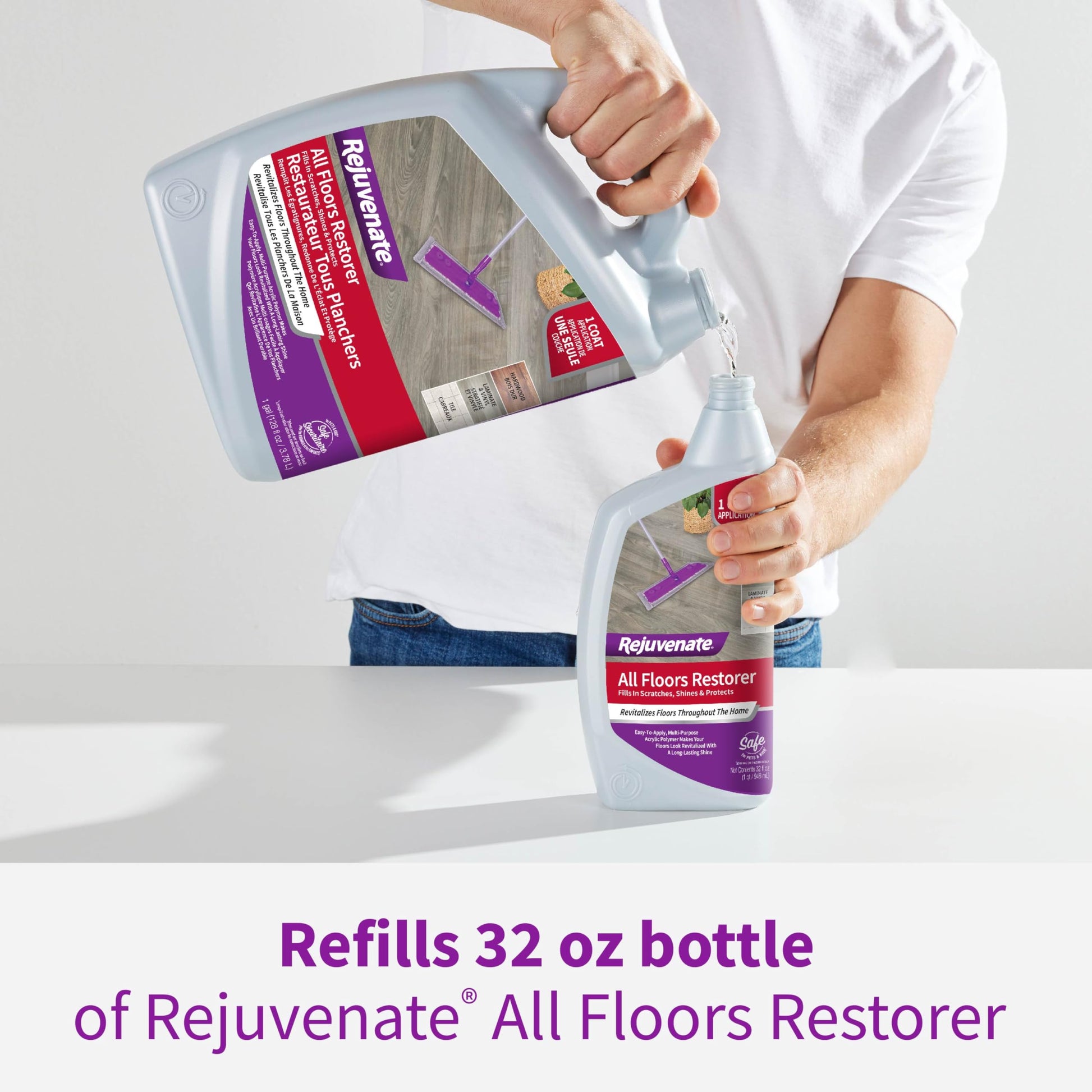 Rejuvenate All Floors Restorer 1 Gal, Fills Scratches, Shines & Protects
