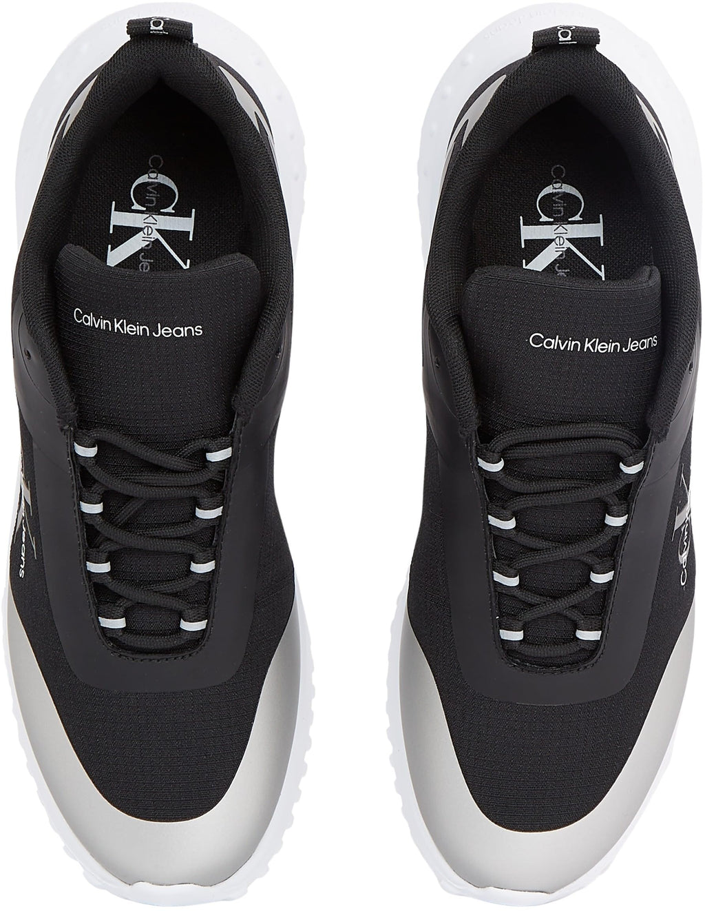 Calvin Klein Runner Sneaker Mujer Eva Runner Low Lace Mix sin Cordones, Negro (Black/Silver), 37