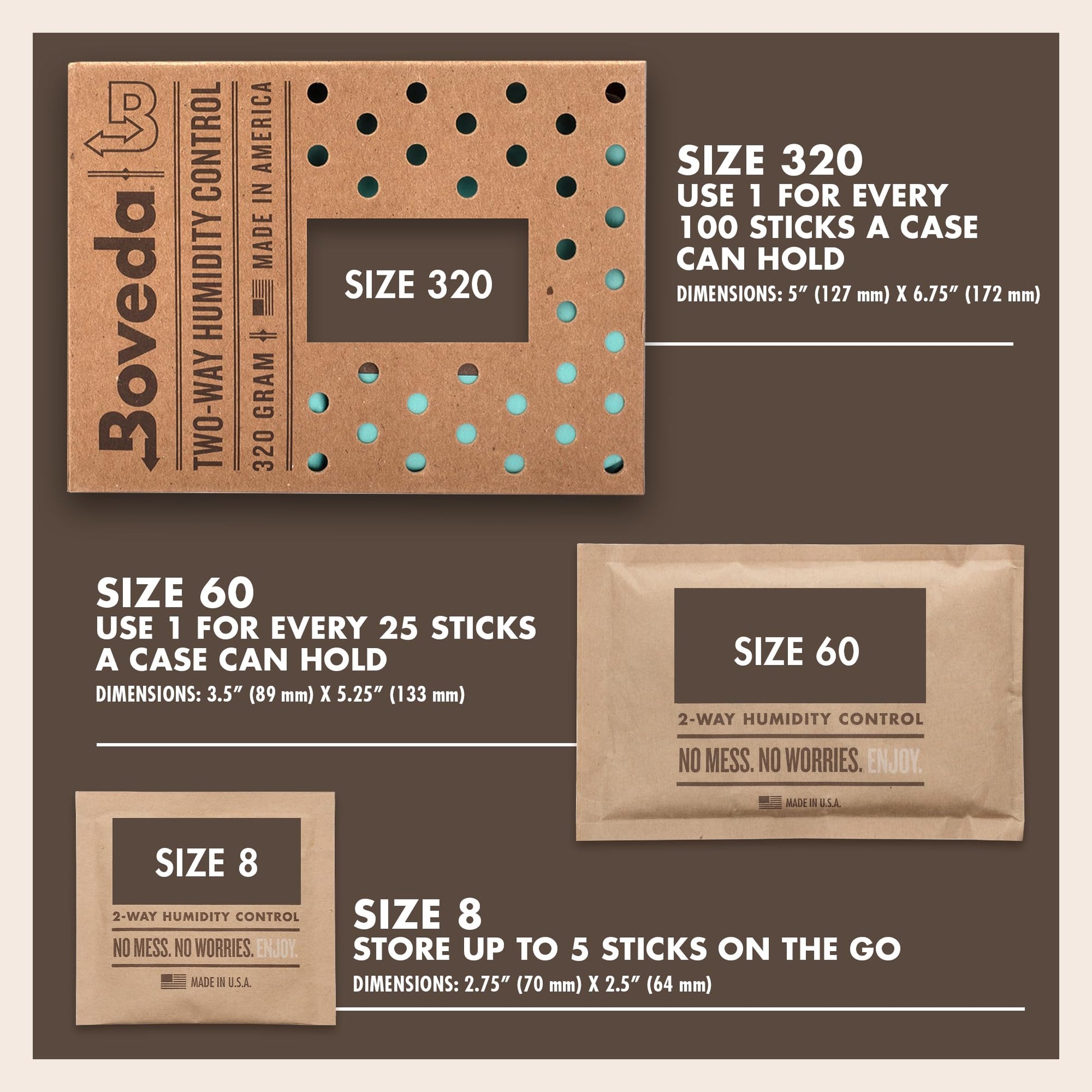 Boveda 65% Humidity Control Packs, Size 60, 12-Ct - Long-Term Aging