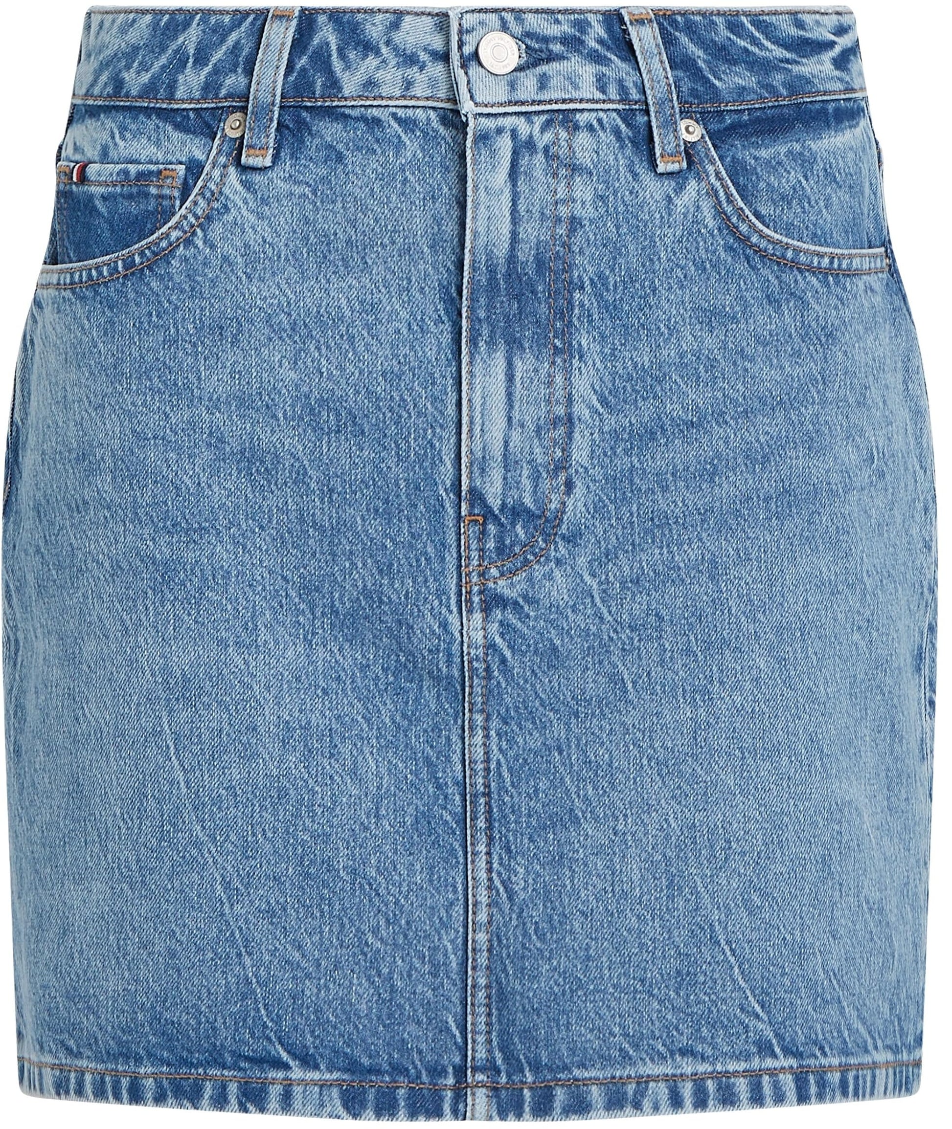 Tommy Hilfiger Falda Vaquera Mujer Mini Ali Minifalda, Azul (Ali), 38