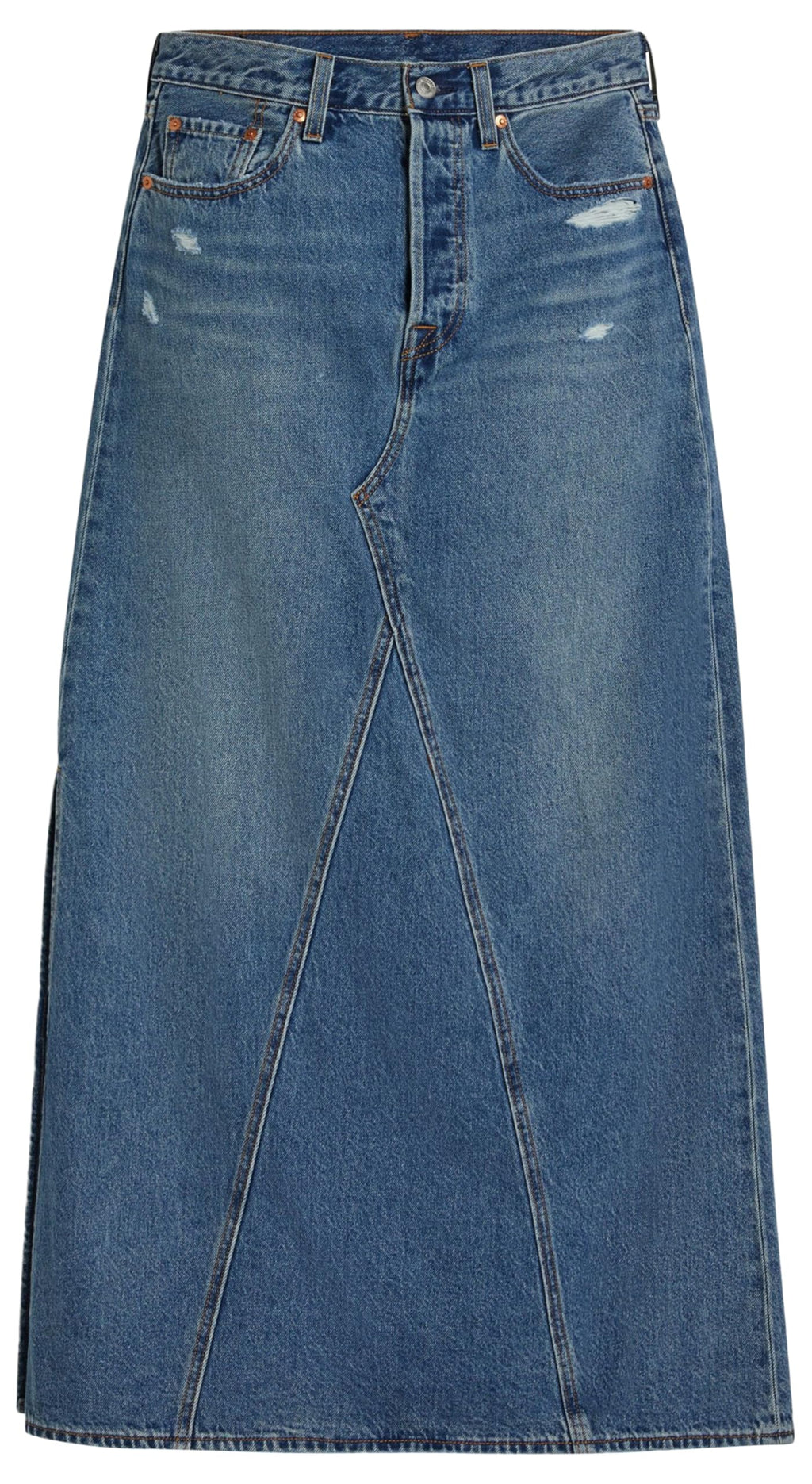 Levi's Iconic Long Skirt W/Slit Falda, Verified Vintage SKI, 27 Mujeres
