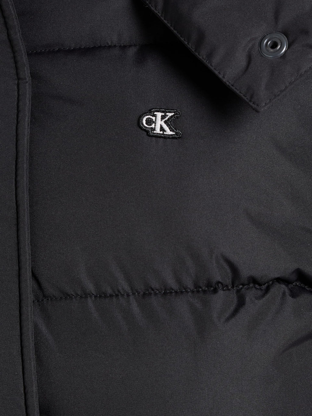 Calvin Klein Cazadora acolchada Mujer Matte Short Puffer con capucha, Negro (Ck Black), 3XL
