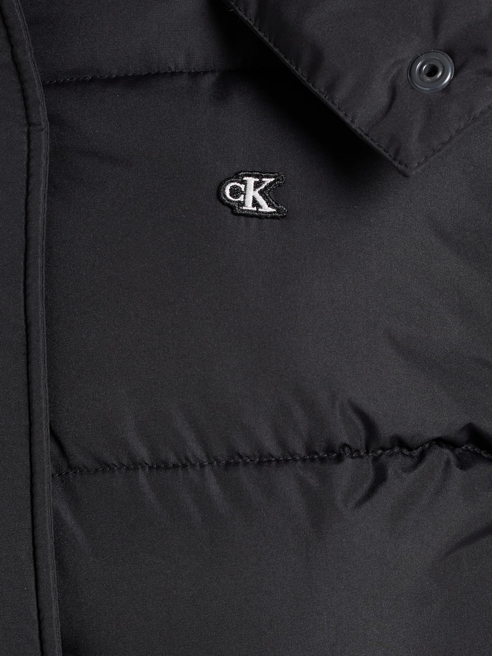 Calvin Klein Cazadora acolchada Mujer Matte Short Puffer con capucha, Negro (Ck Black), 3XL