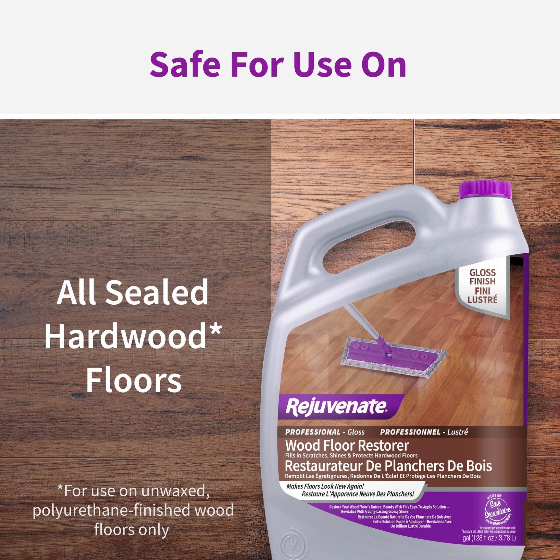 Rejuvenate Professional Wood Floor Restorer 1 Gal, Gloss Finish