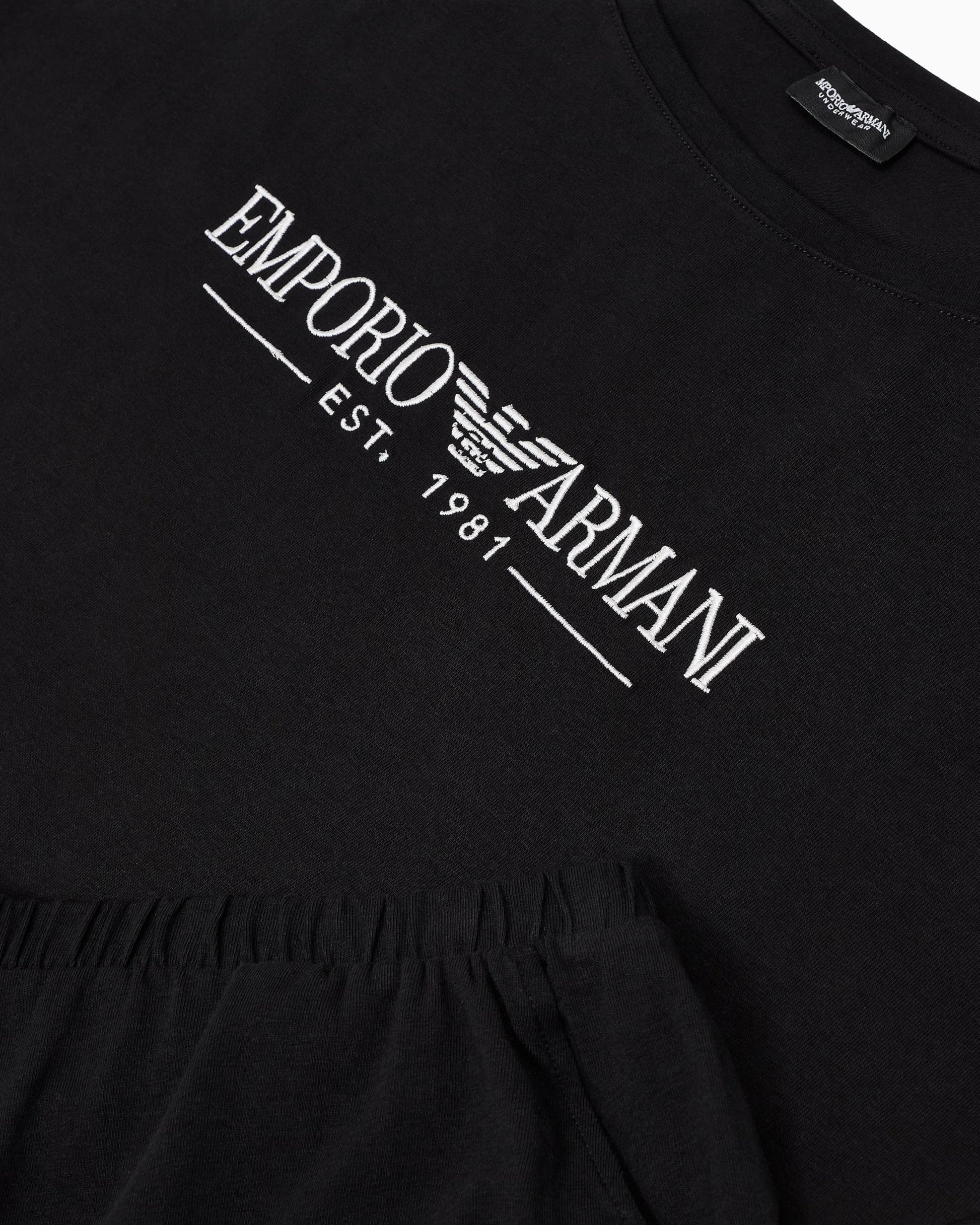 Emporio Armani Short Pajamas Set Juego de Pijama, Negro, S para Mujer
