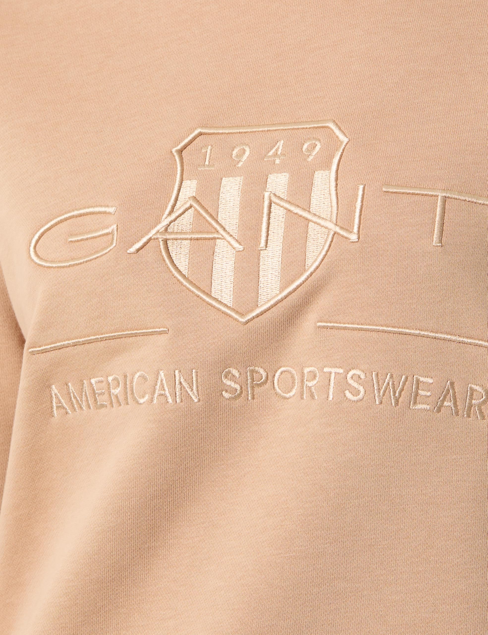 GANT Reg Tonal Shield C-Neck Sweat Sudadera, Caramel Beige, L para Mujer