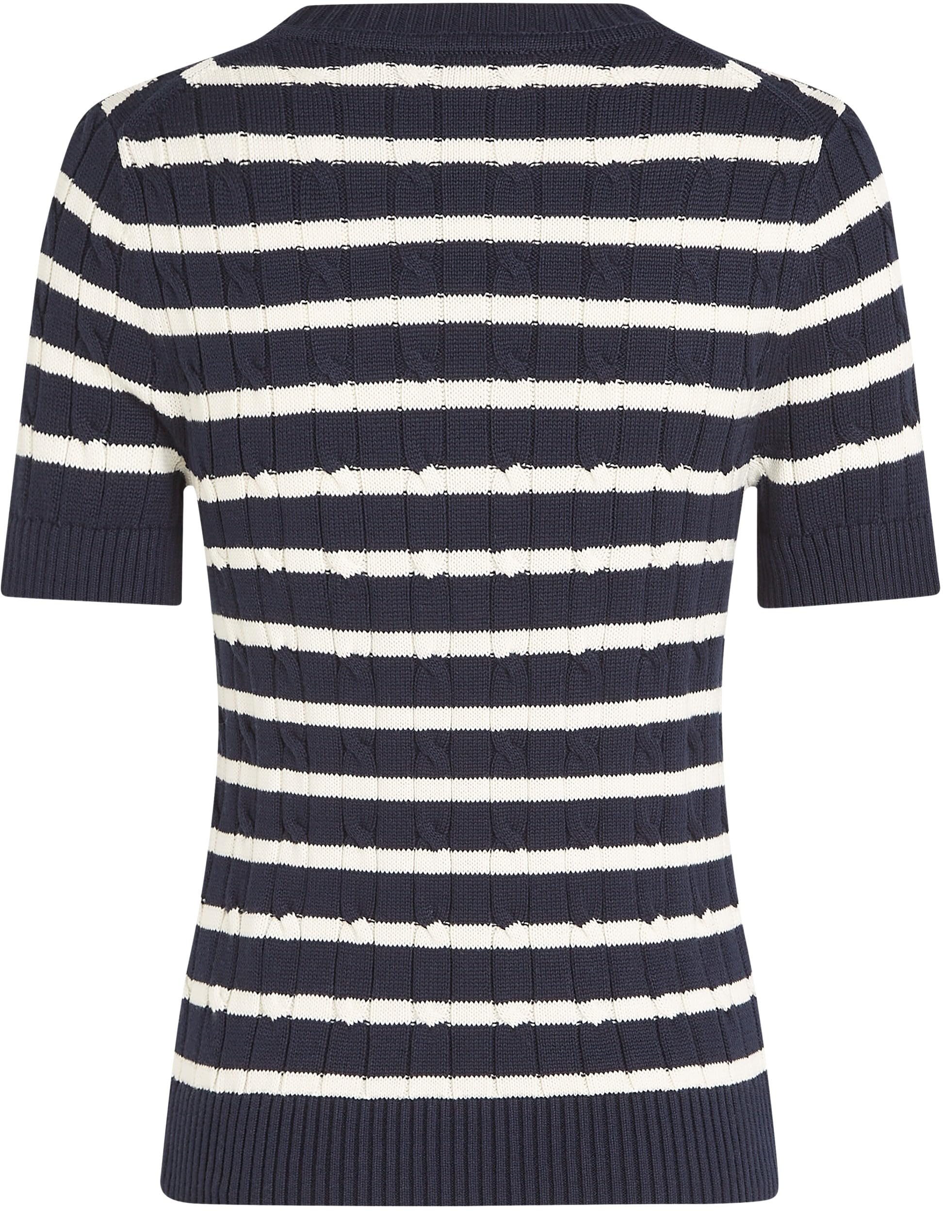Tommy Hilfiger Jersey de Punto para Mujer, Multicolor (Dark Night Navy/Ivory Petal STP), L