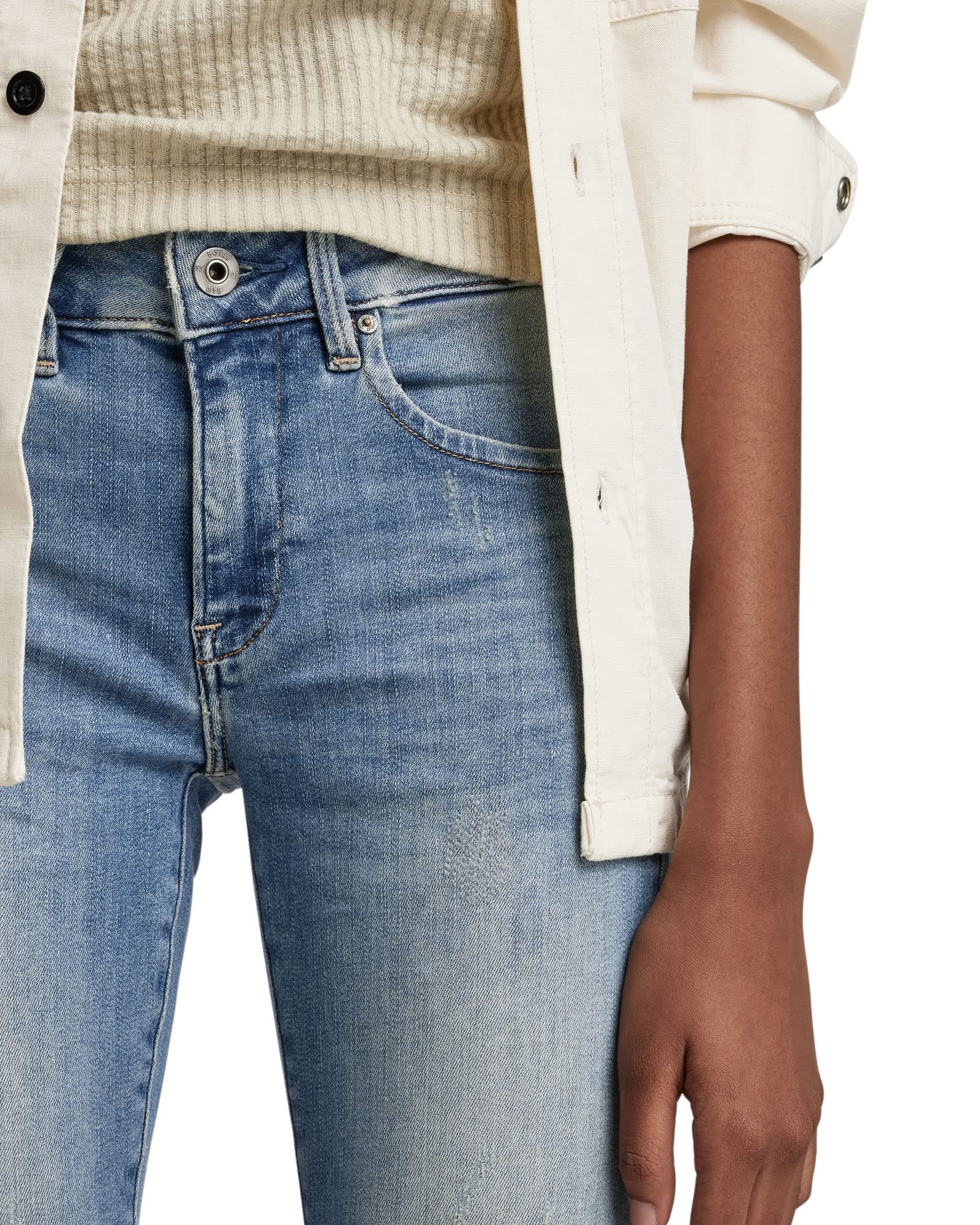 G-Star Para Mujer Midge Zip Mid-Waist Skinny Jeans, Azul (lt vintage aged destroy D05281-8968-9114), 29W / 30L