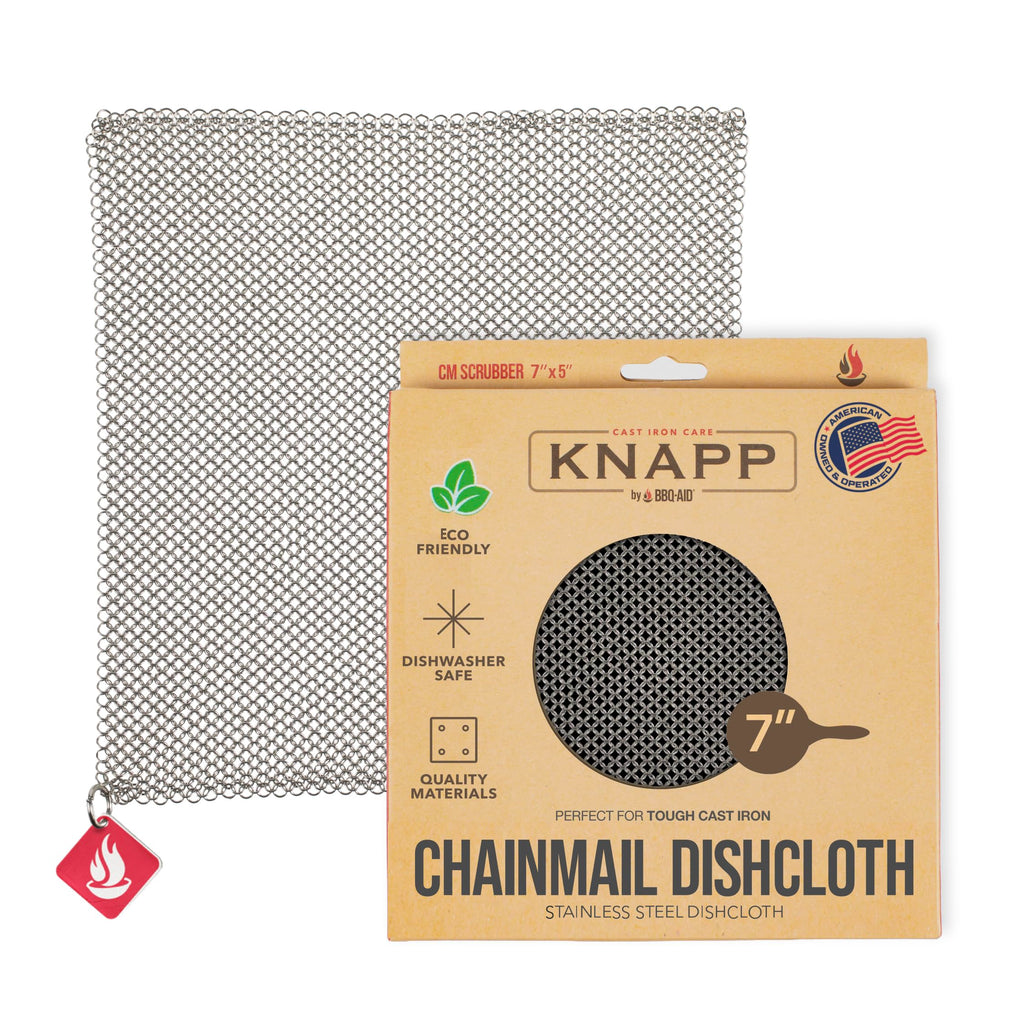 Knapp Made Chainmail Bulaşık Bezi 17,78 cm x 12,7 cm - Kirli Süngerinizi Değiştirin - Çok Amaçlı Mutfak Gereçleri, Tencere ve Tavalar Temizleyici - Ömür Boyu Sürer