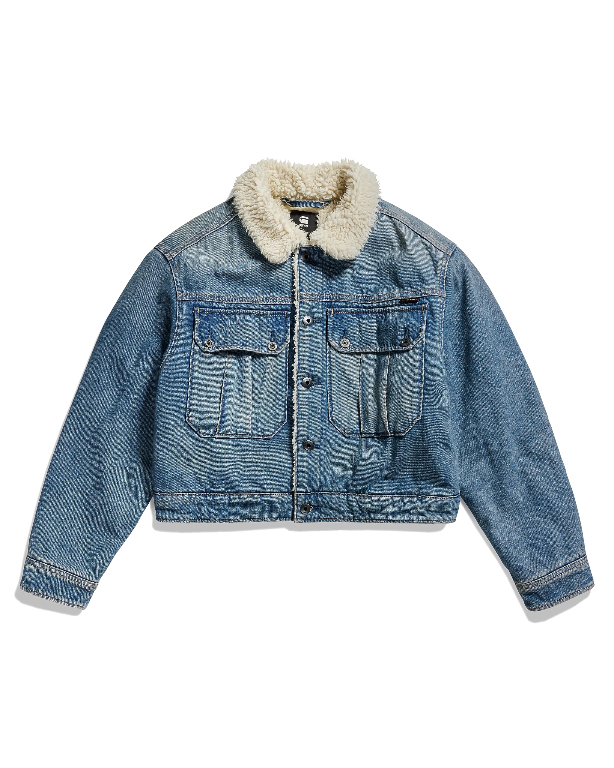 G-Star Para Mujer Short Sherpa Denim jacket Wmn, Azul (antique faded blue agave D23686-D436-G129), XL
