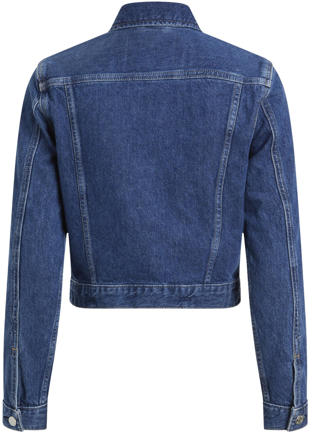 Calvin Klein Cazadora vaquera Mujer Cropped 90'S Denim Trucker con bolsillos en el pecho, Azul (Denim Medium), S