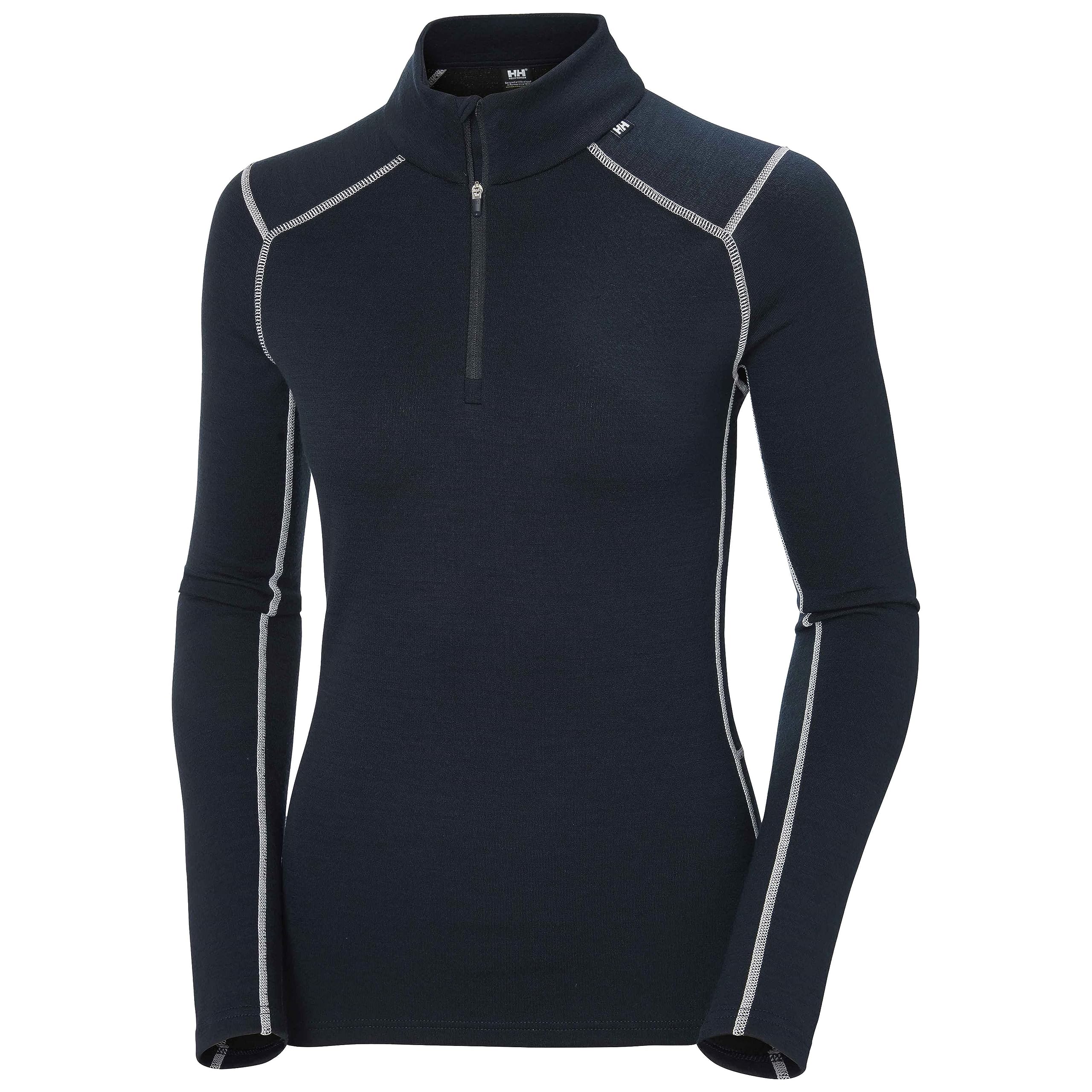 Helly-Hansen Womens W Lifa Merino Midw 1/2 Zip, Azul marino, XL