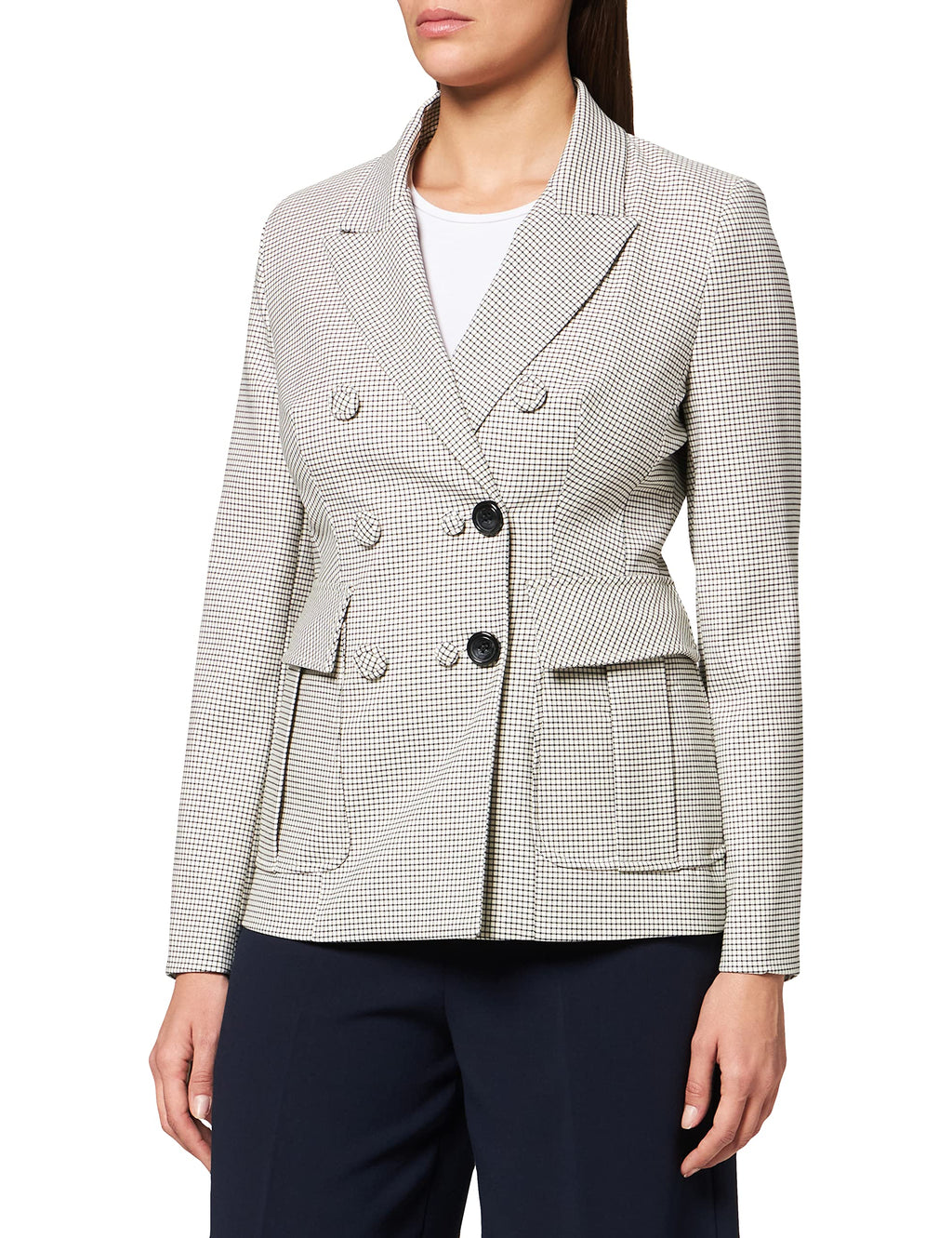 IPEKYOL Blazer Debajo de Las Caderas con Accesorios de botón Casual, Aceite, 44 para Mujer