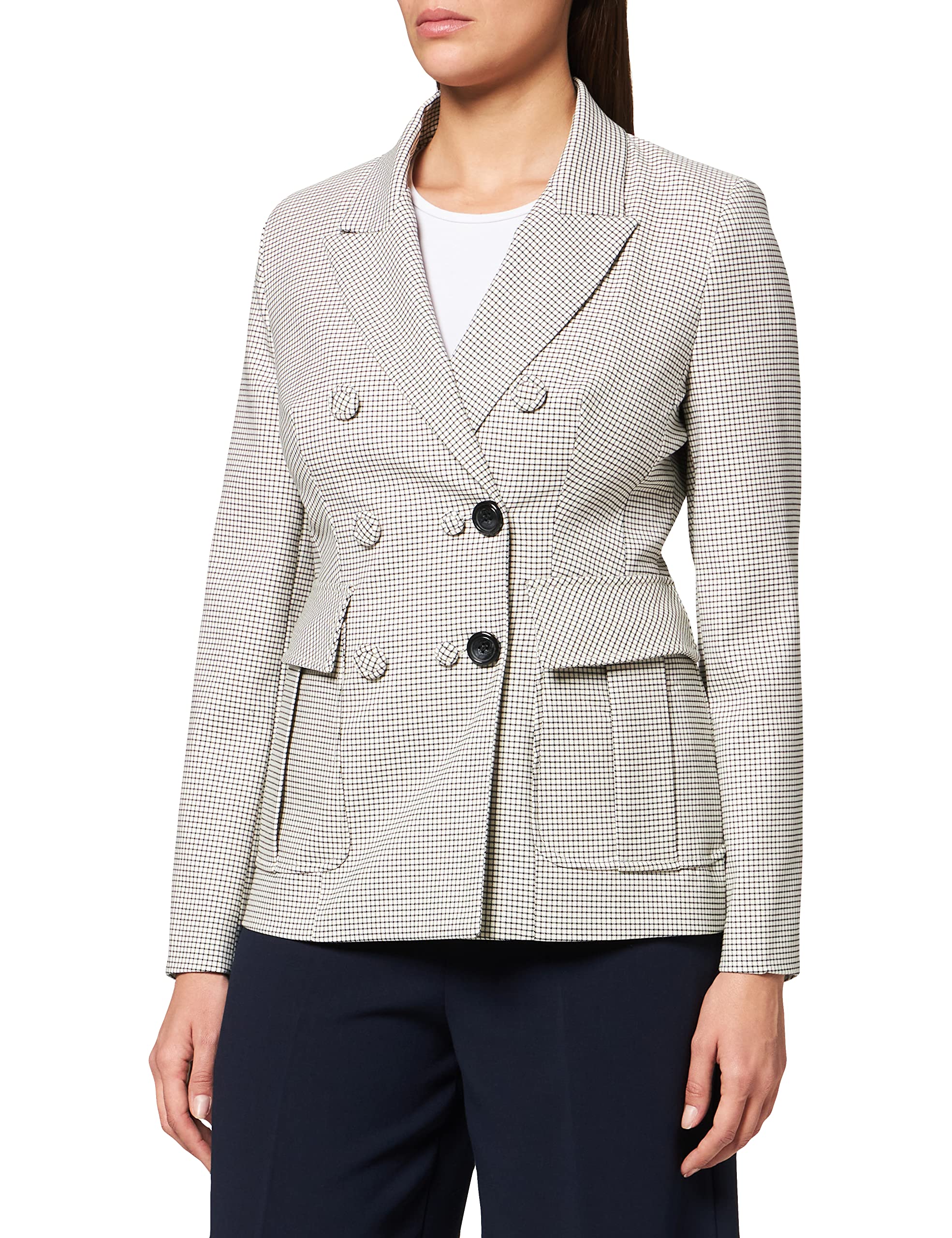 IPEKYOL Blazer Debajo de Las Caderas con Accesorios de botón Casual, Aceite, 44 para Mujer