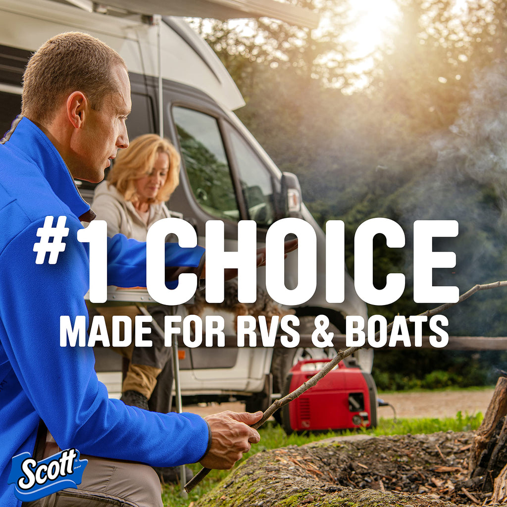 Scott Rapid-Dissolving Toilet Paper, Bath Tissue for RV & Boats , 4ct packs X 12= 48 rolls